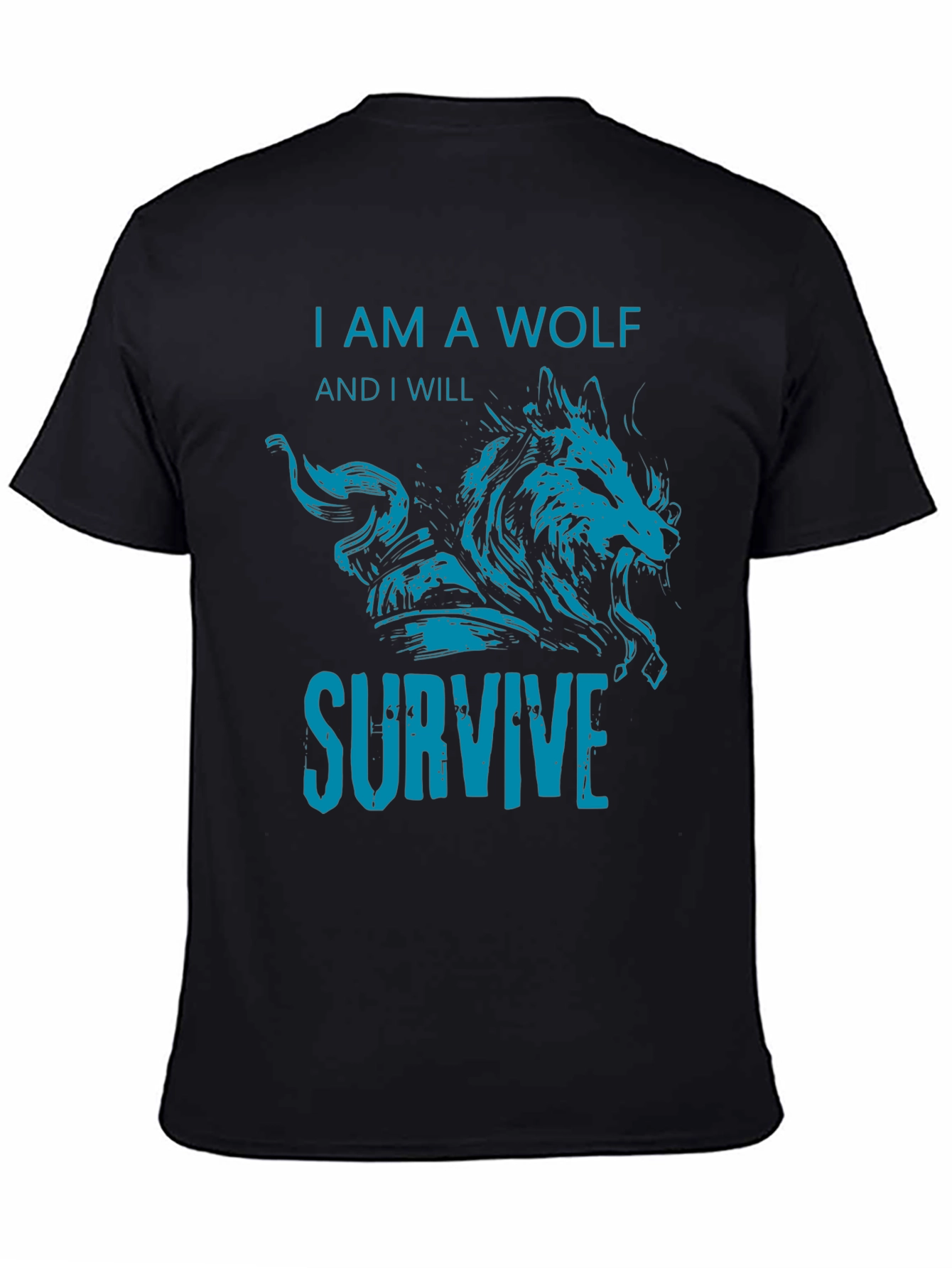 I Am A Wolf Graphic T-Shirt - Black