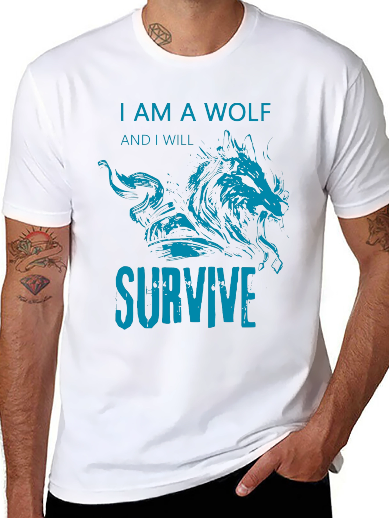I Am A Wolf Graphic T-Shirt - Black