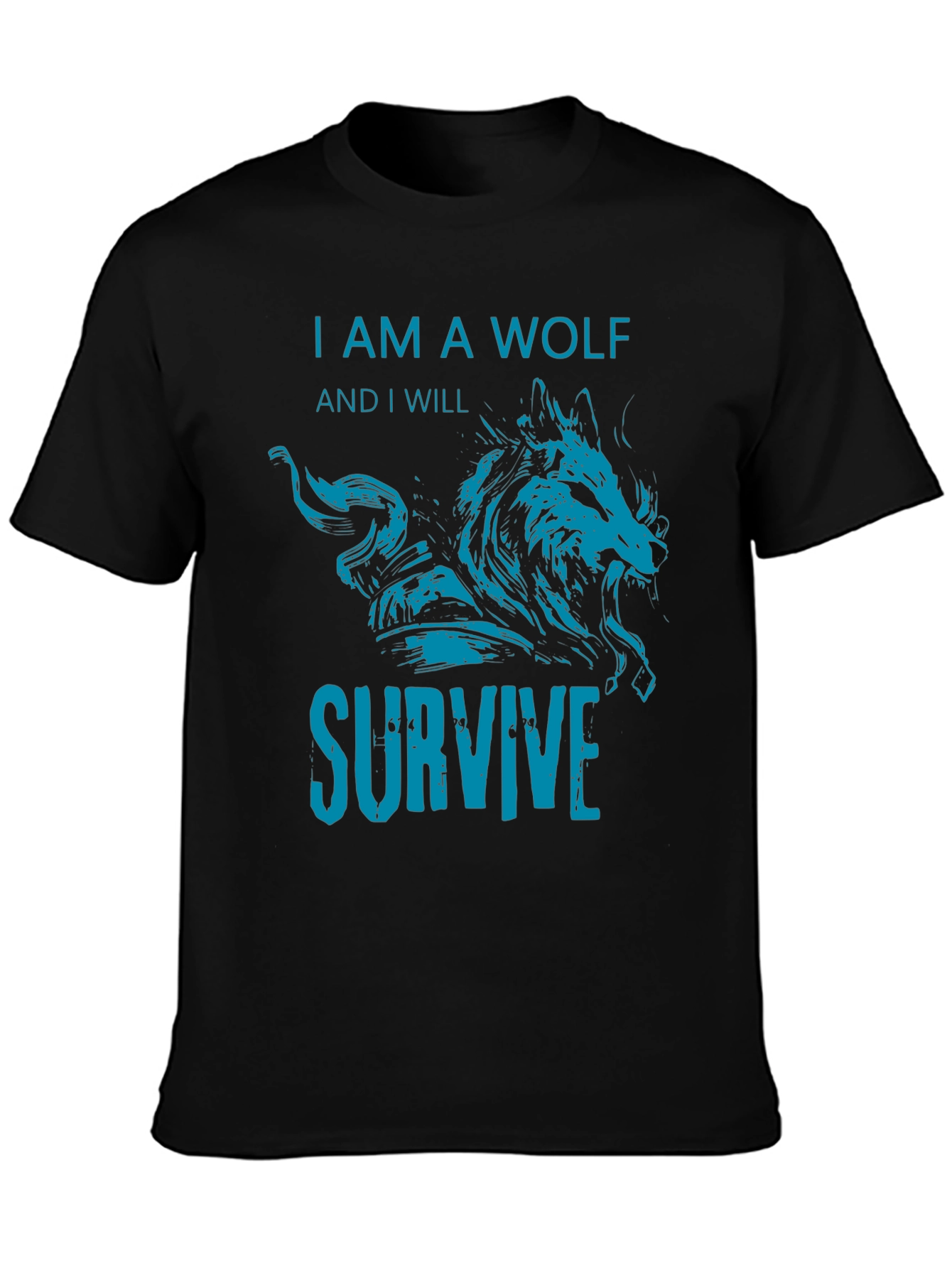 I Am A Wolf Graphic T-Shirt - Black