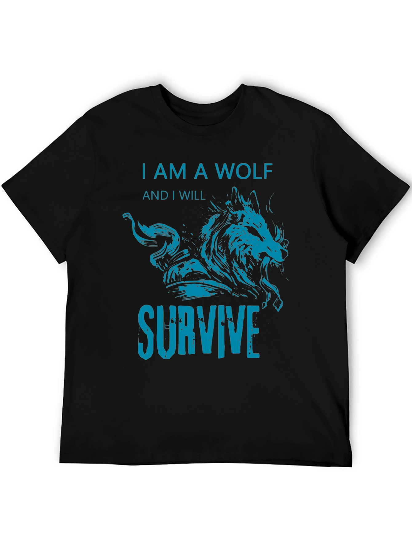 I Am A Wolf Graphic T-Shirt - Black