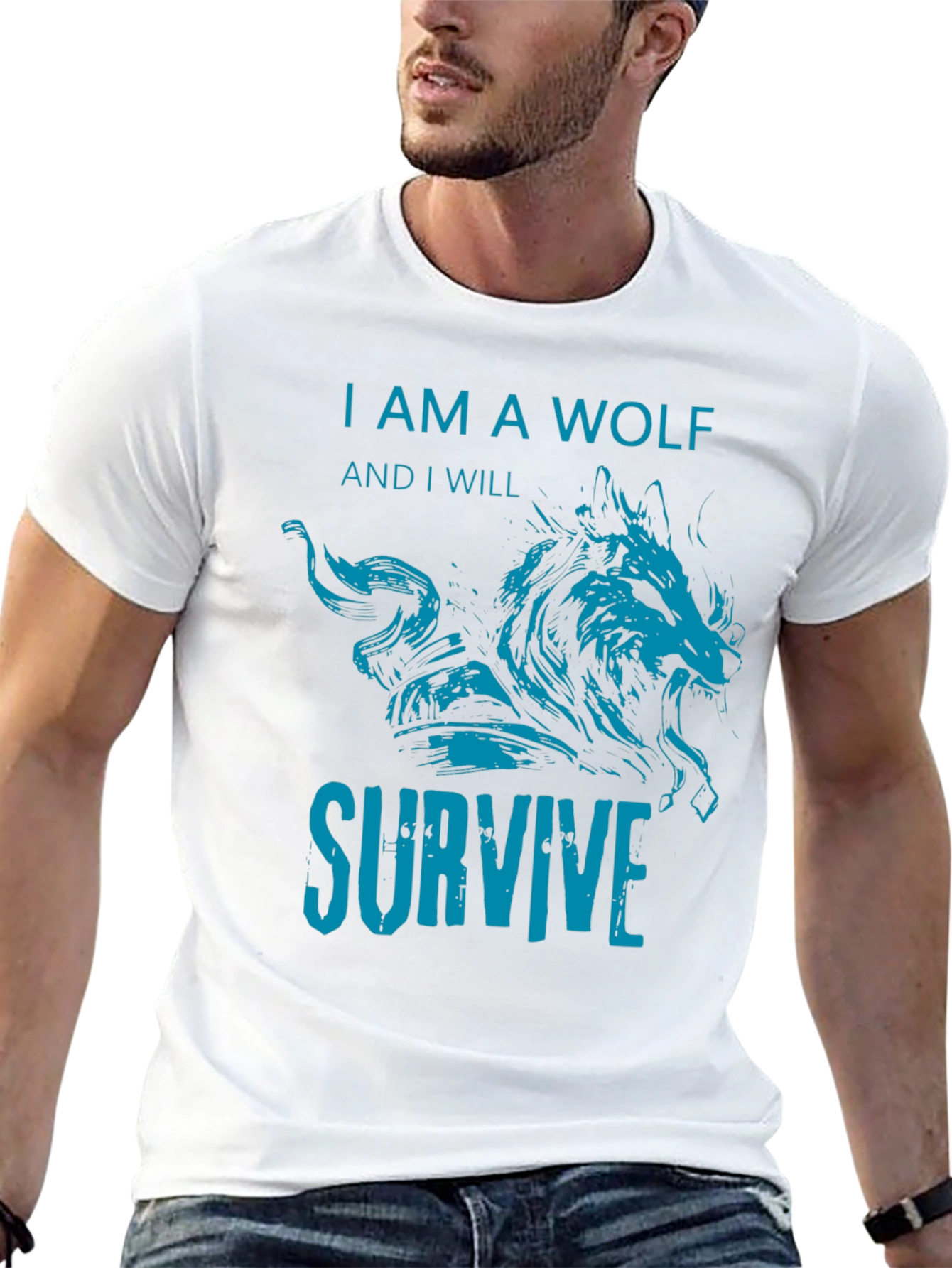 I Am A Wolf Graphic T-Shirt - Black