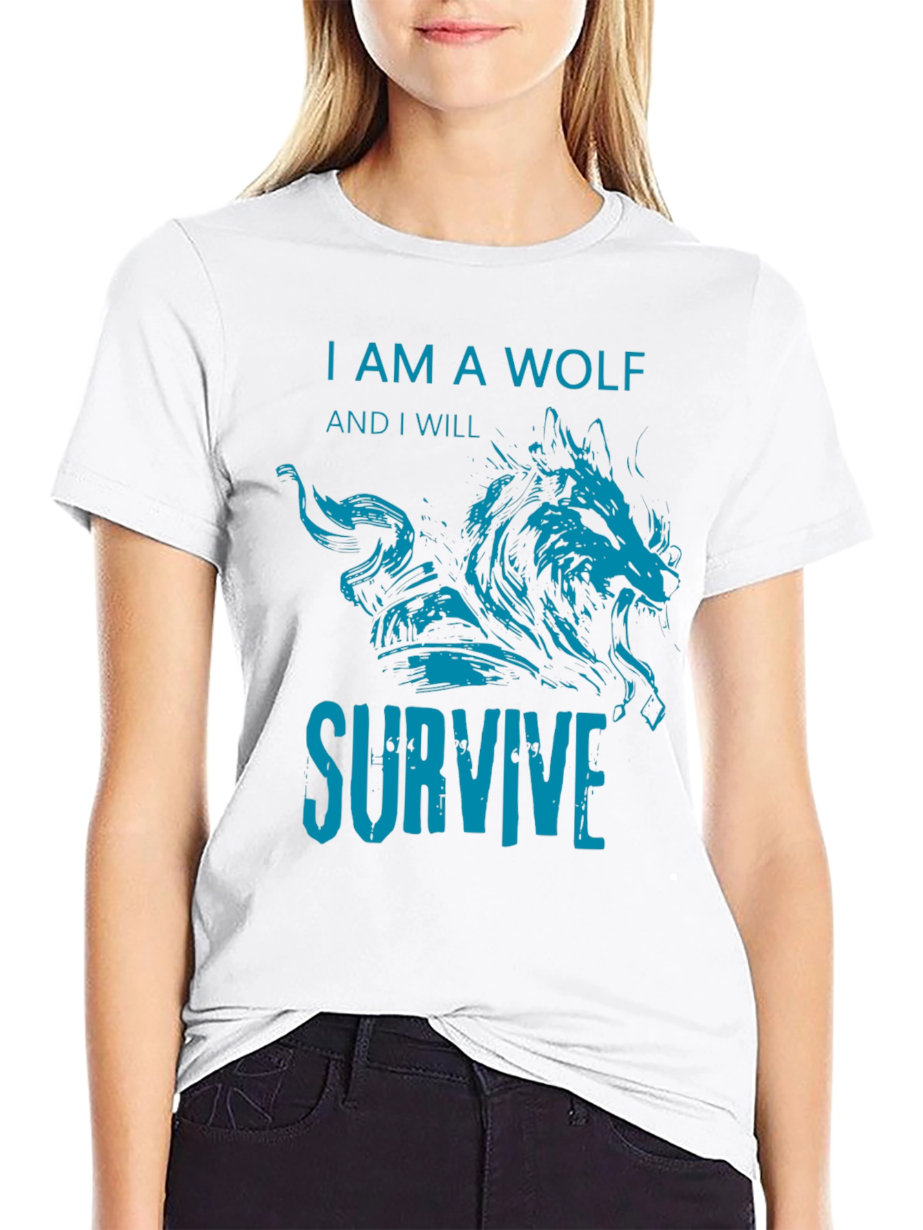 I Am A Wolf Graphic T-Shirt - Black