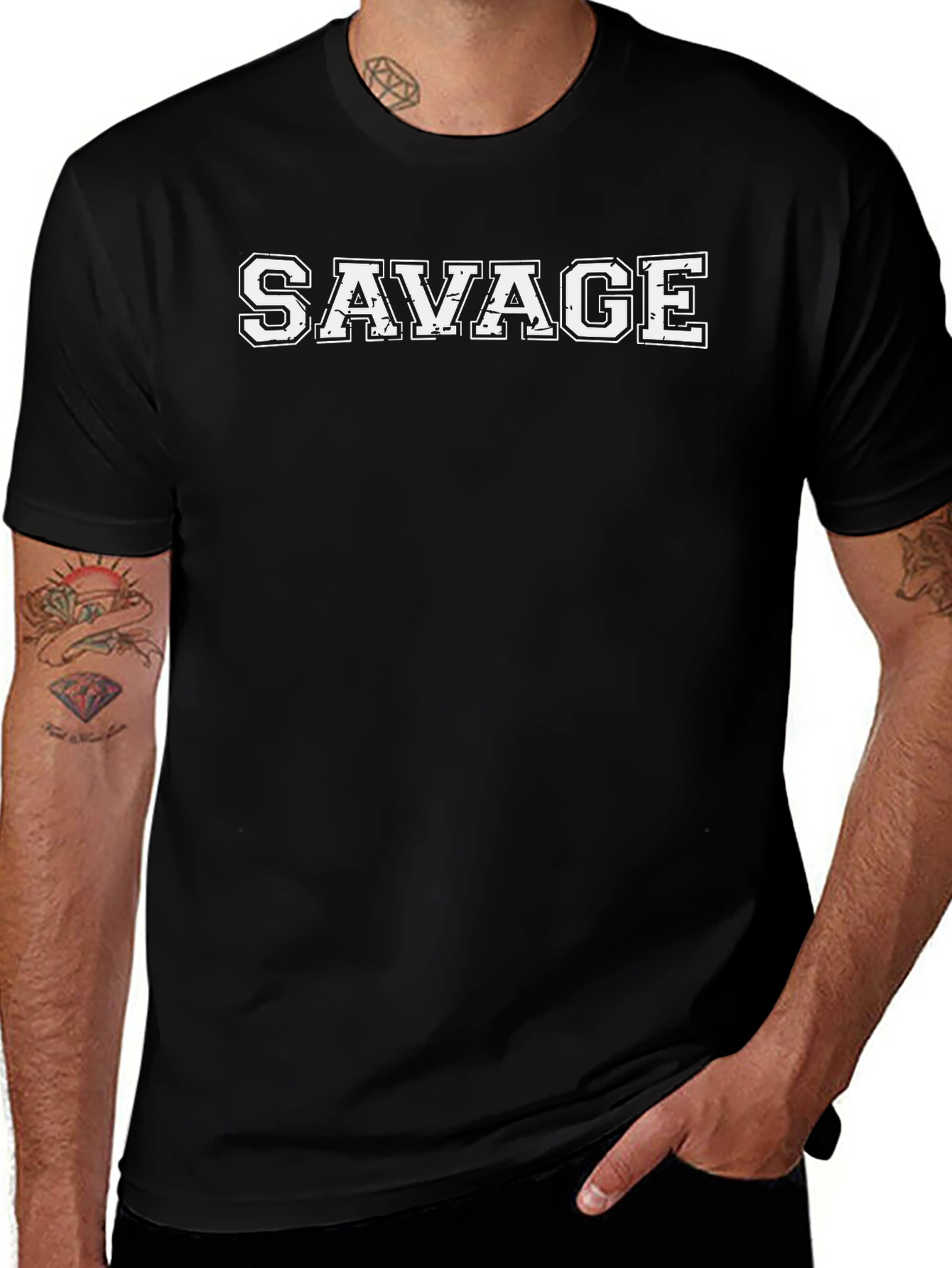 Savage Graphic Print Crew Neck T-Shirt