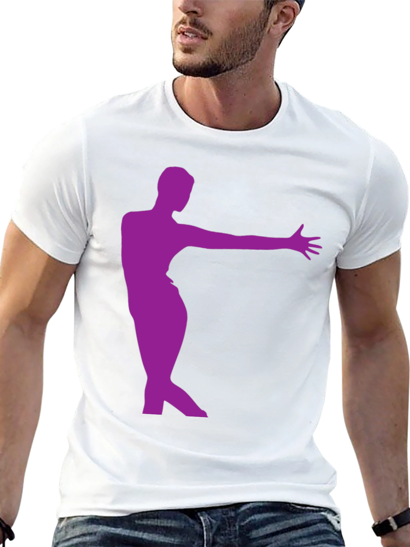 Stylish Black T-Shirt with Purple Dancer Design