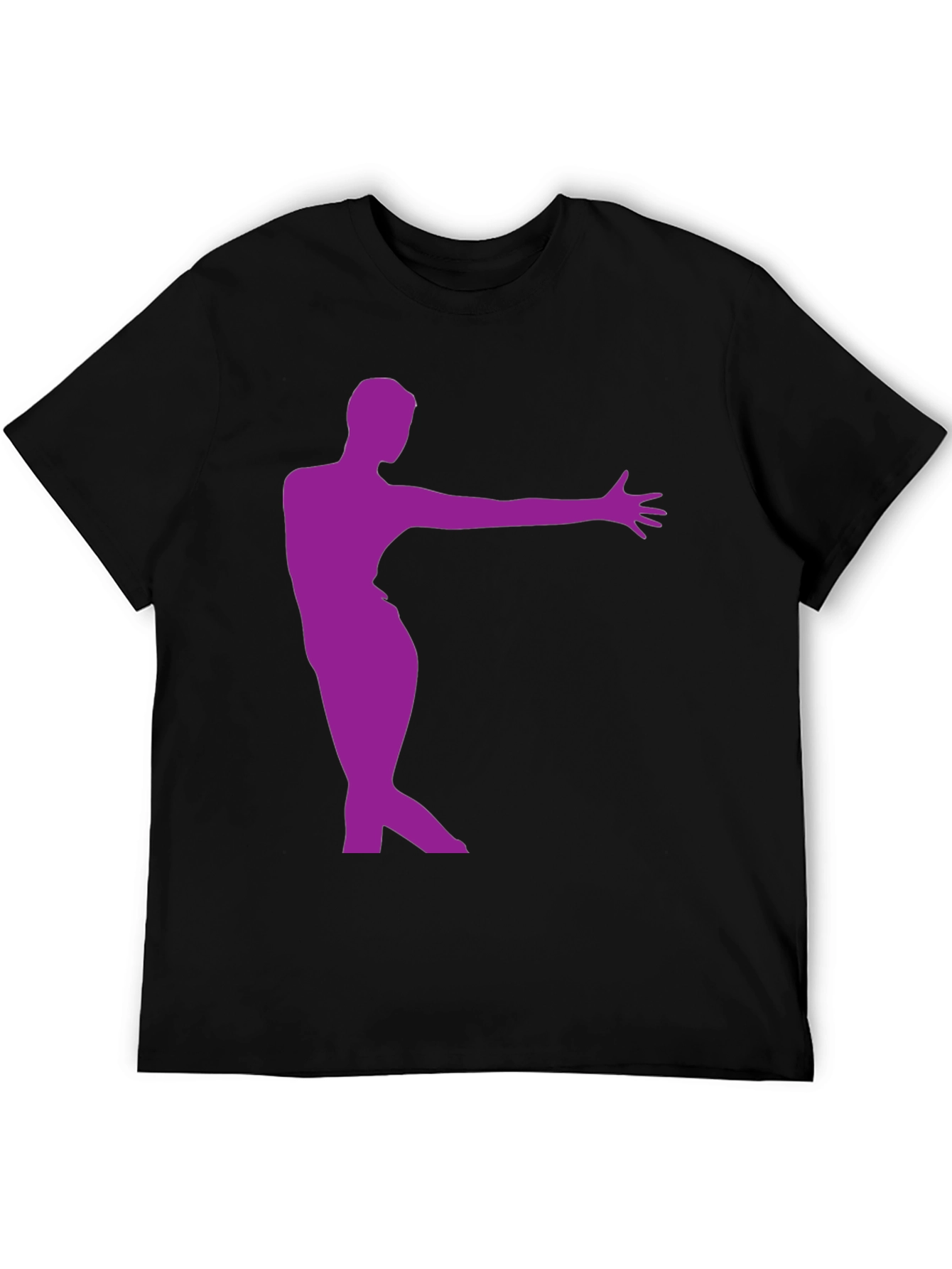 Stylish Black T-Shirt with Purple Dancer Design