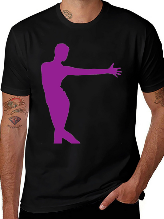 Stylish Black T-Shirt with Purple Dancer Design