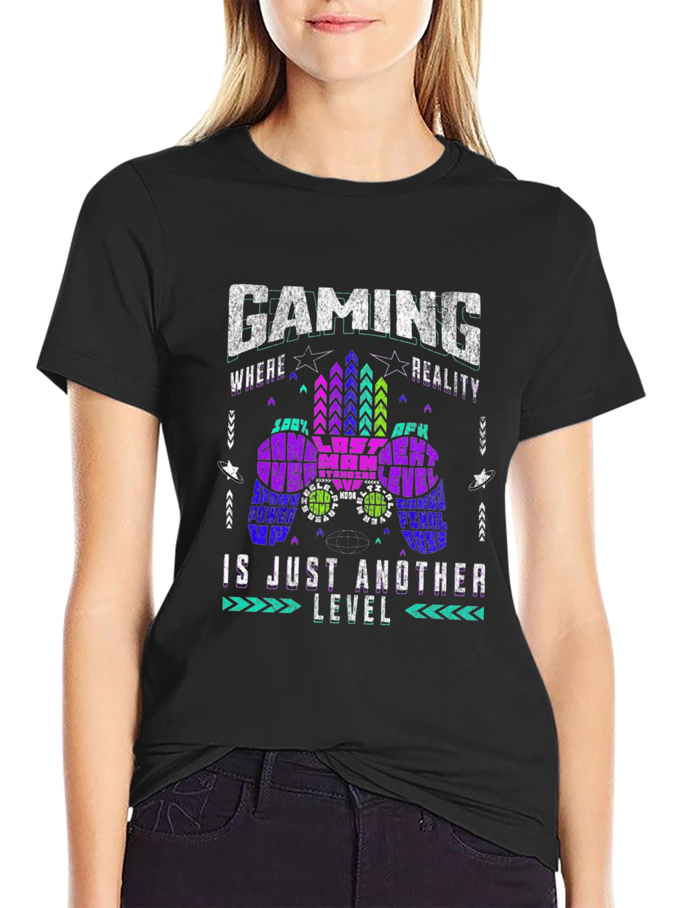 Gaming is Just Another Level Black T-Shirt