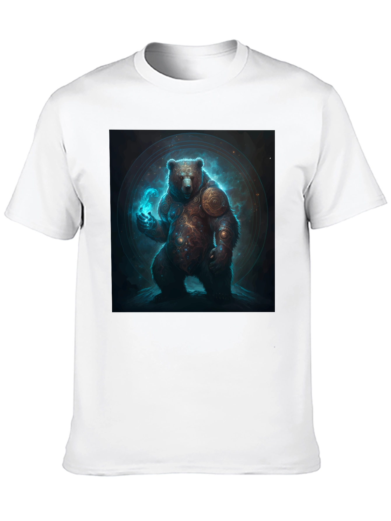 Mystic Bear Graphic Tee - Black Cotton Blend