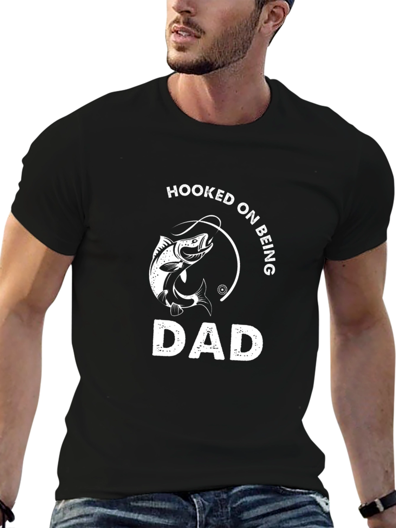 Hooked On Being Dad T-Shirt - Fishing Father Tee
