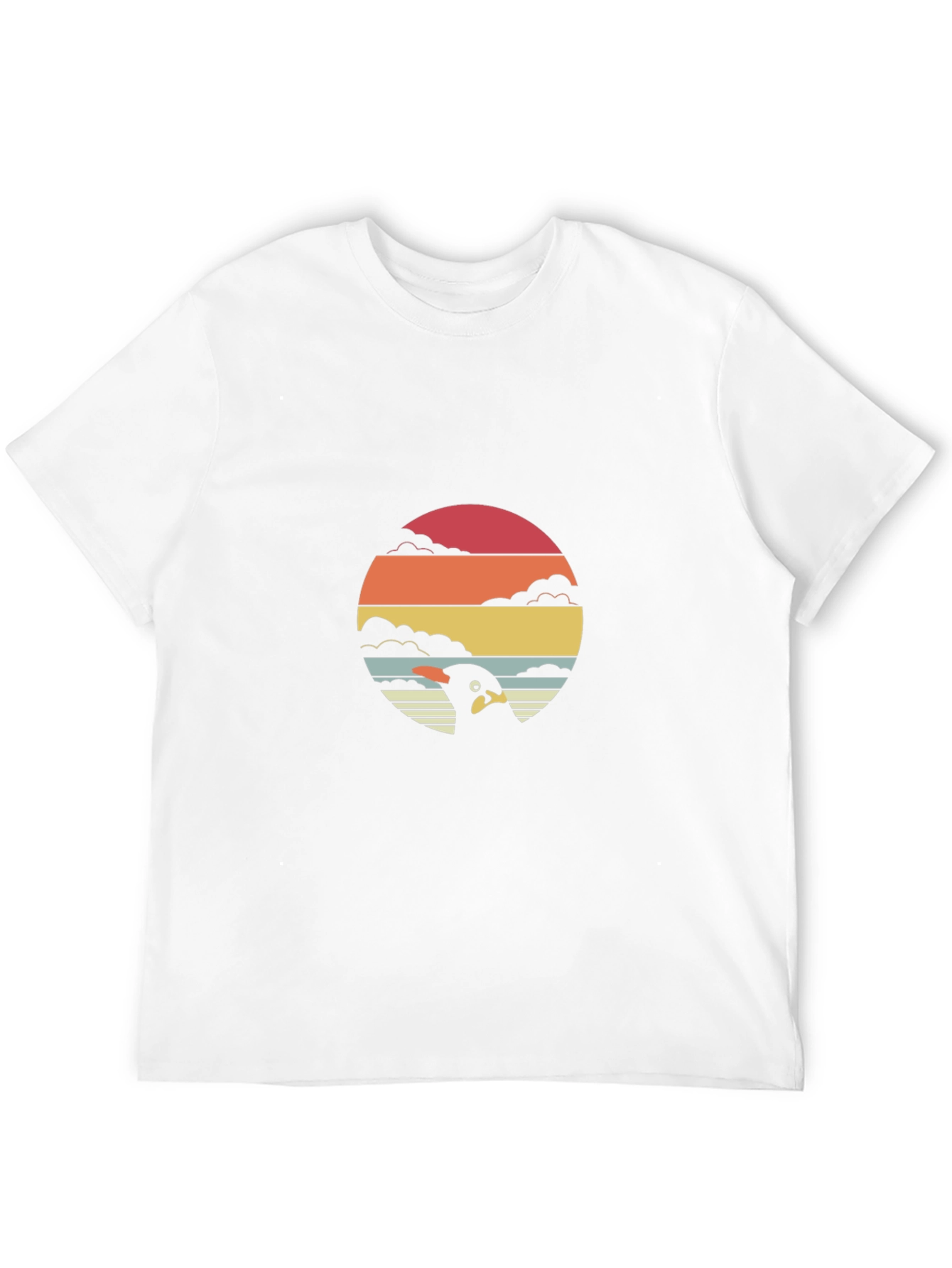 Retro Penguin Sunset Graphic Tee - Black
