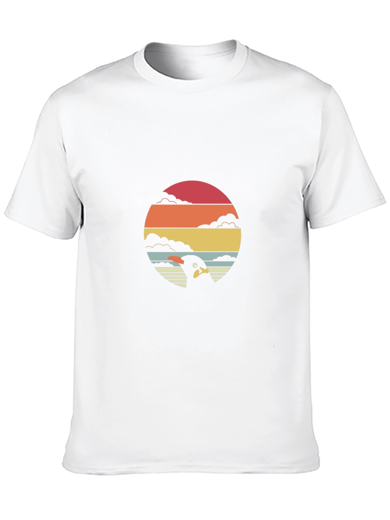 Retro Penguin Sunset Graphic Tee - Black