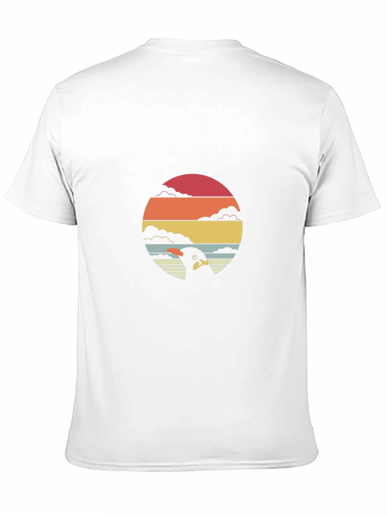 Retro Penguin Sunset Graphic Tee - Black