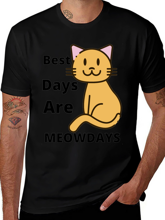 Best Meowdays Graphic T-Shirt - Cat Lover Tee