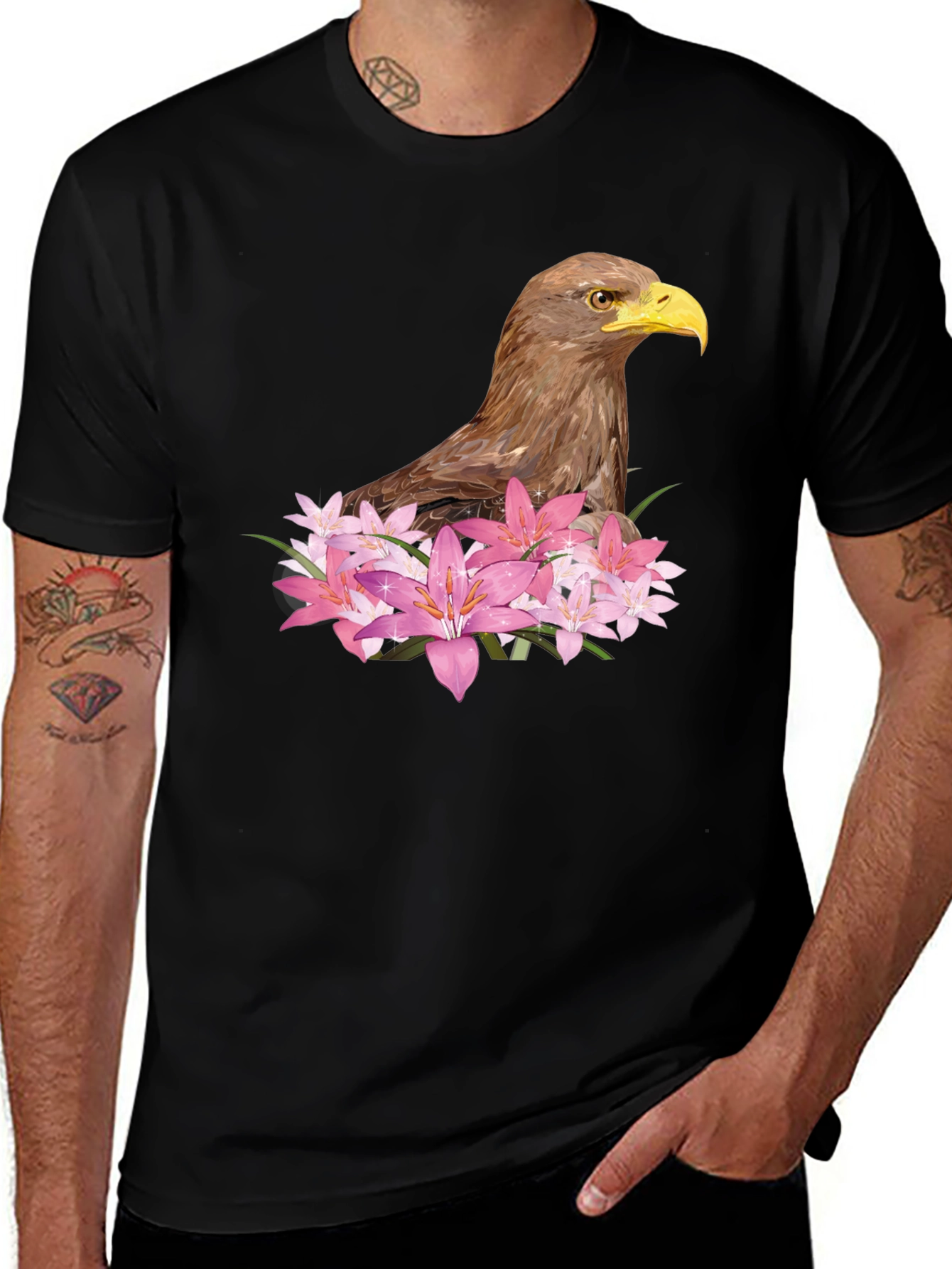 Eagle & Lily Graphic Tee - Mens Black T-Shirt