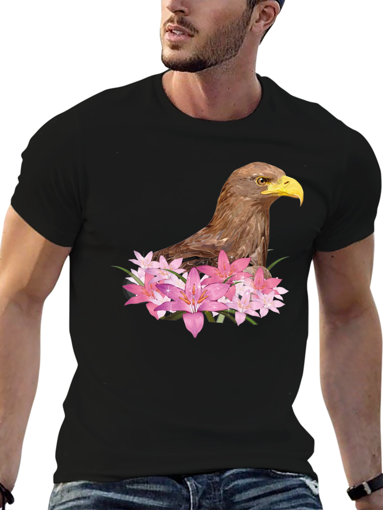 Eagle & Lily Graphic Tee - Mens Black T-Shirt