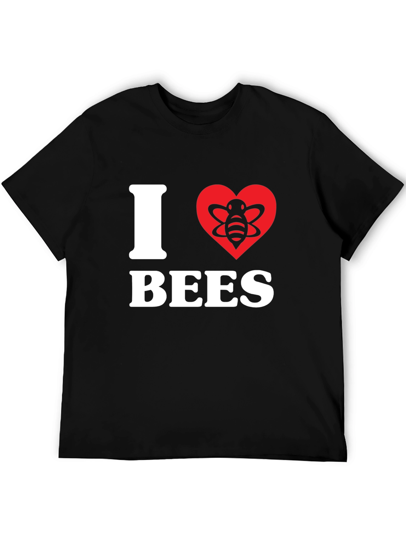 I Heart Bees Graphic Tee - Black Cotton T-Shirt