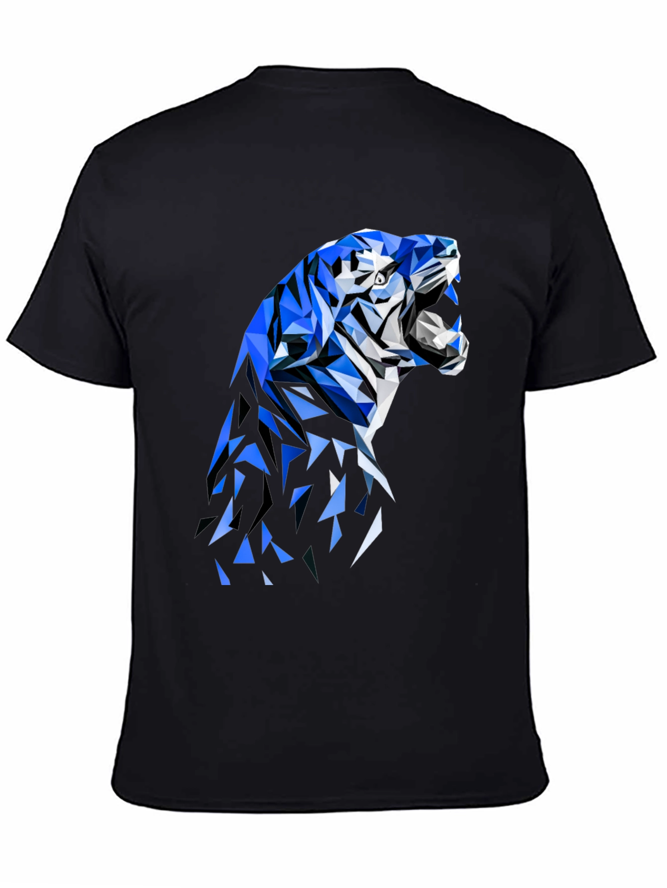 Geometric Tiger Graphic Tee - Stylish Black T-Shirt