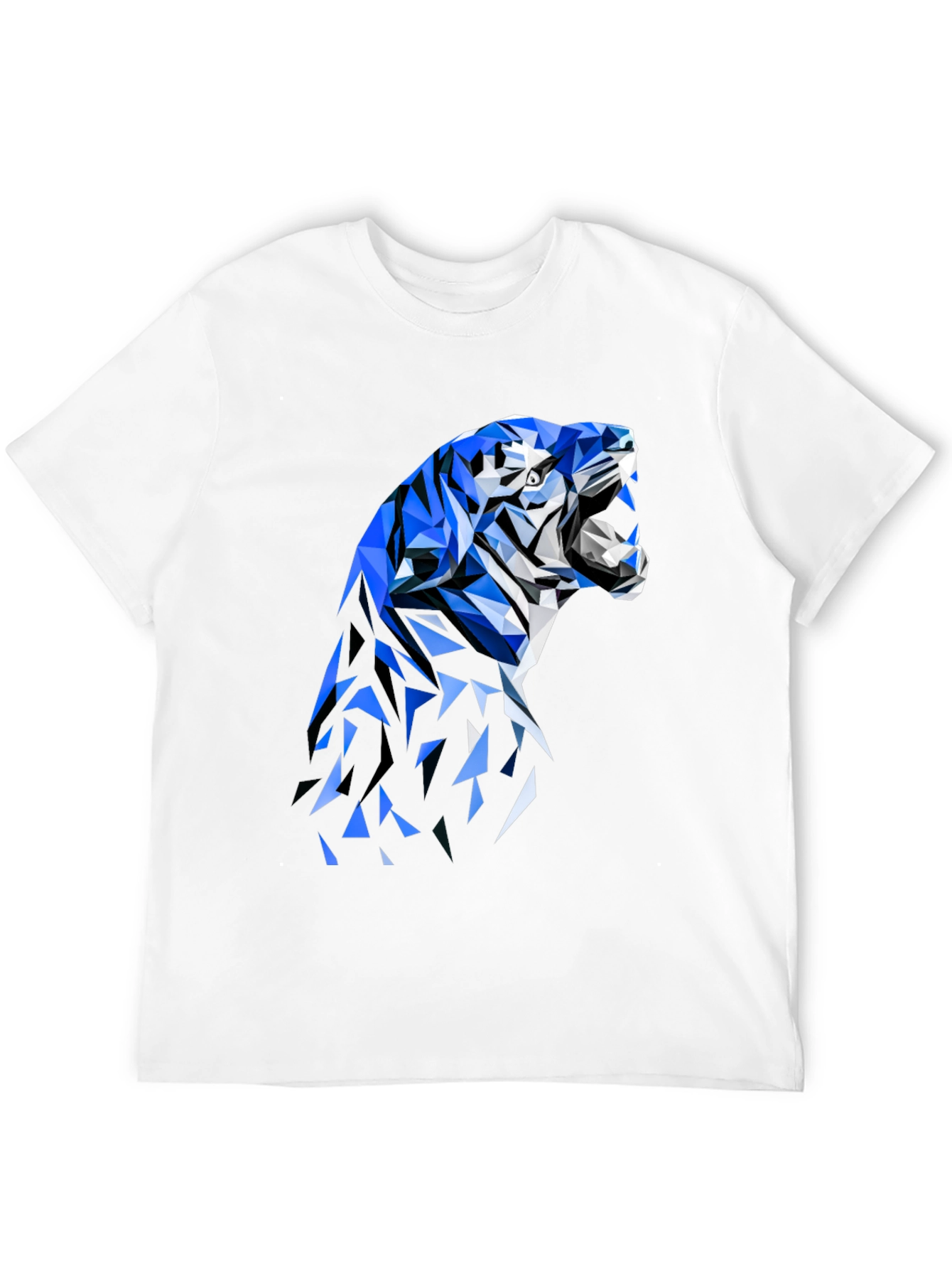 Geometric Tiger Graphic Tee - Stylish Black T-Shirt