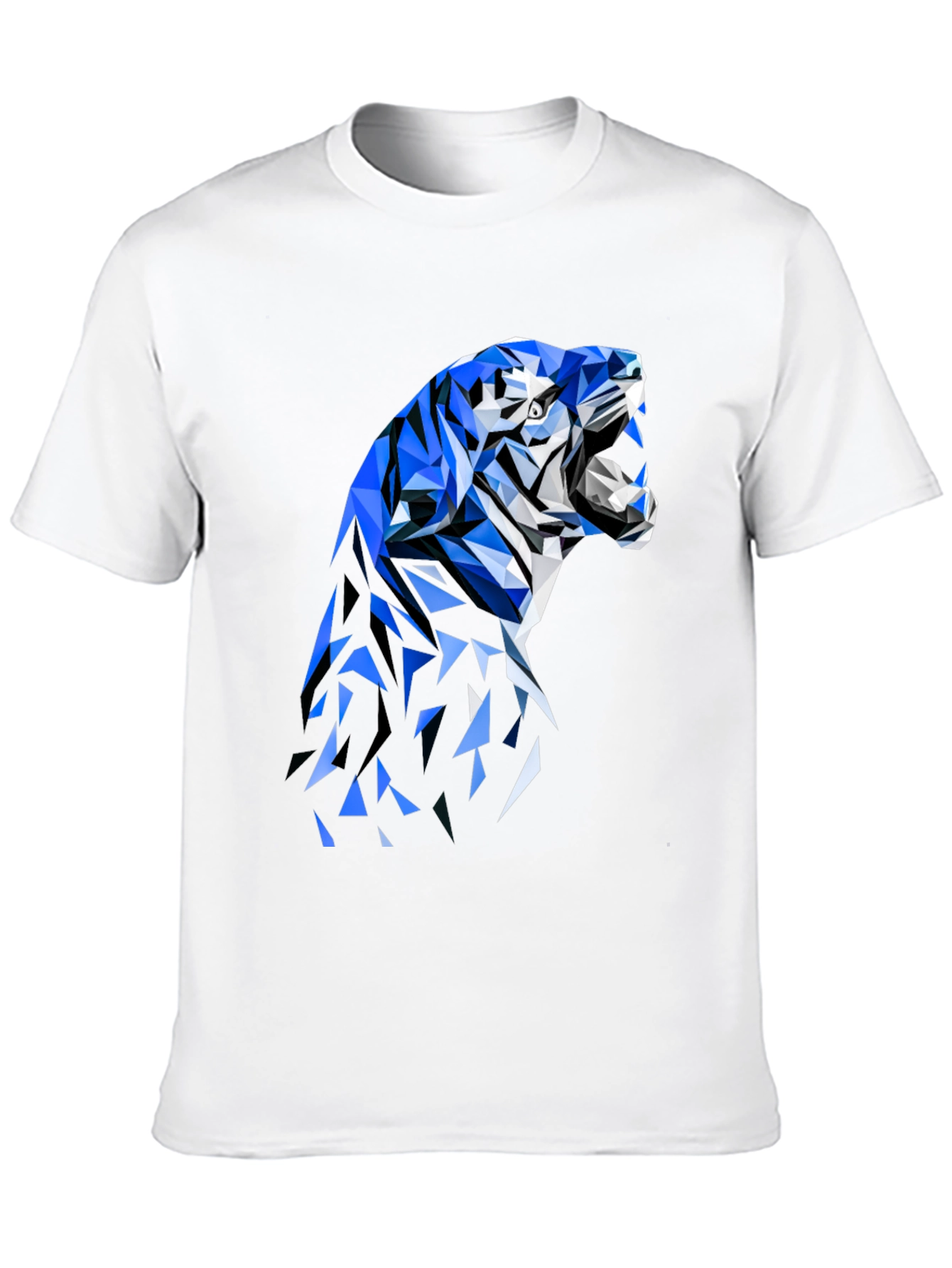 Geometric Tiger Graphic Tee - Stylish Black T-Shirt