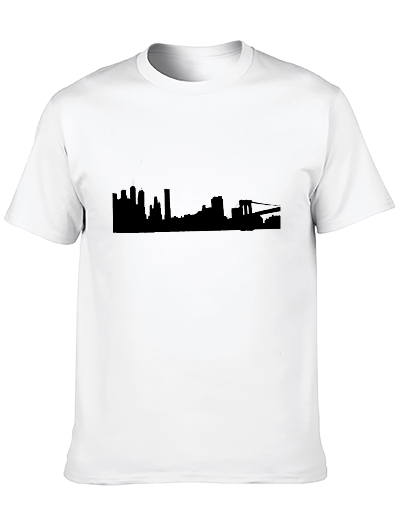 NYC Skyline Graphic Tee - Black Cotton Shirt