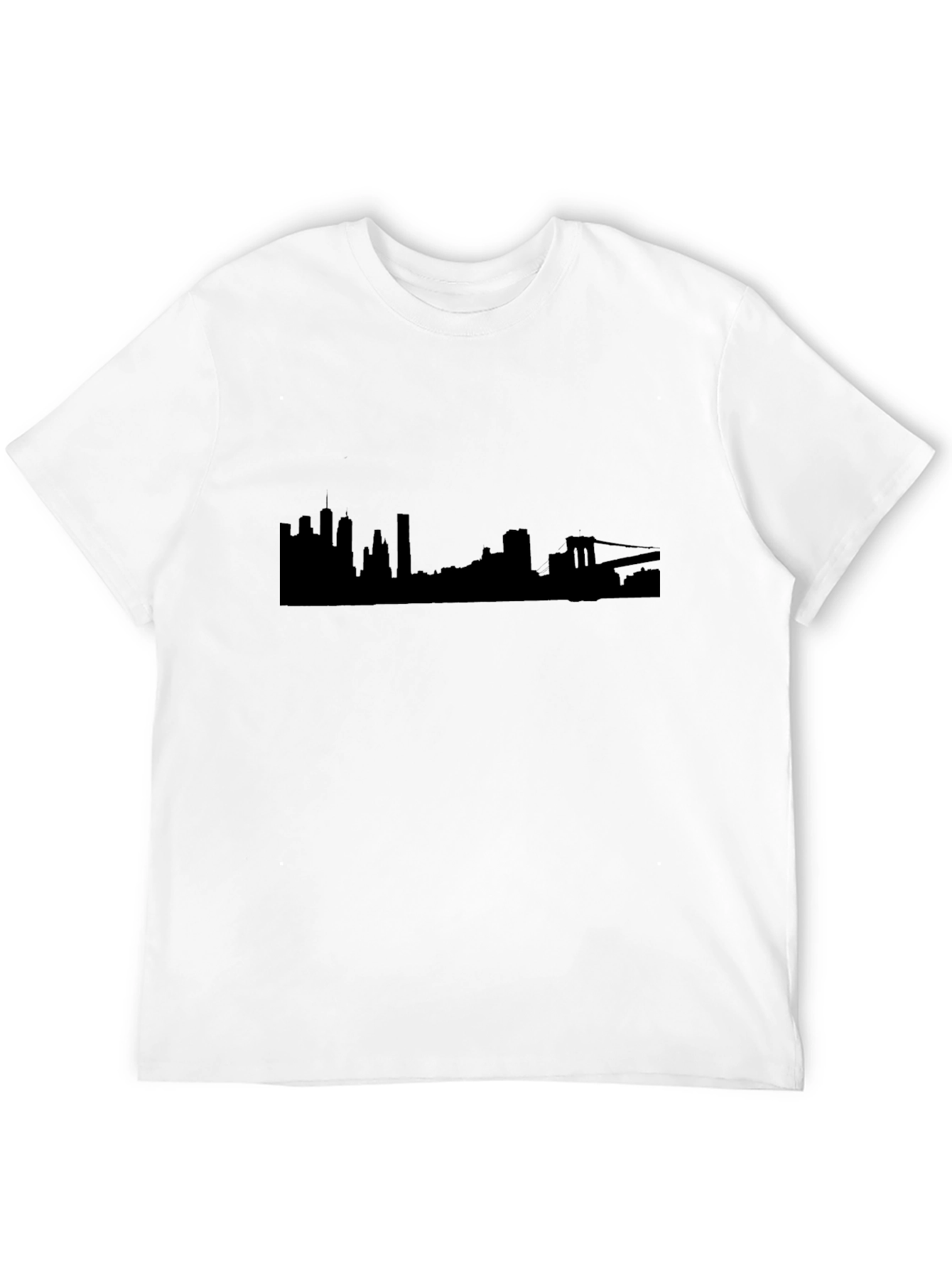 NYC Skyline Graphic Tee - Black Cotton Shirt