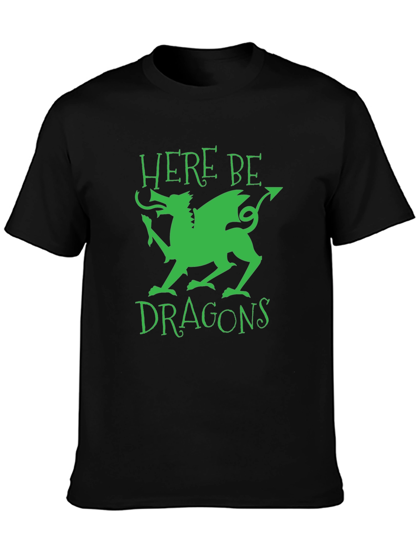 Here Be Dragons Graphic Tee - Black T-Shirt