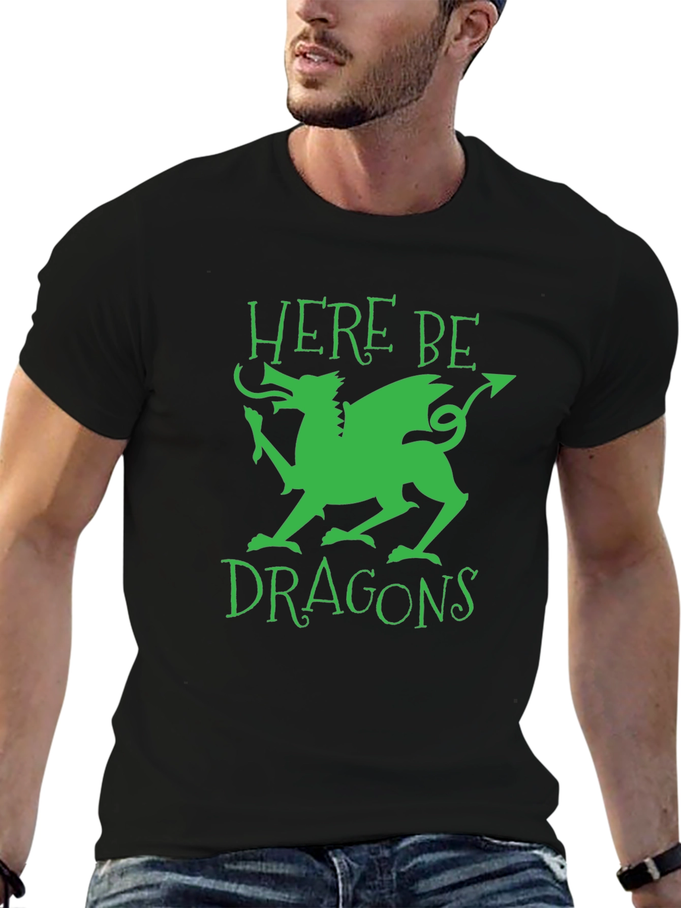 Here Be Dragons Graphic Tee - Black T-Shirt