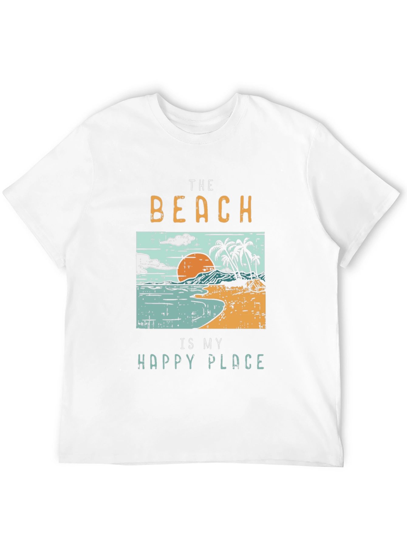 The Beach Is My Happy Place Black Graphic T-Shirt