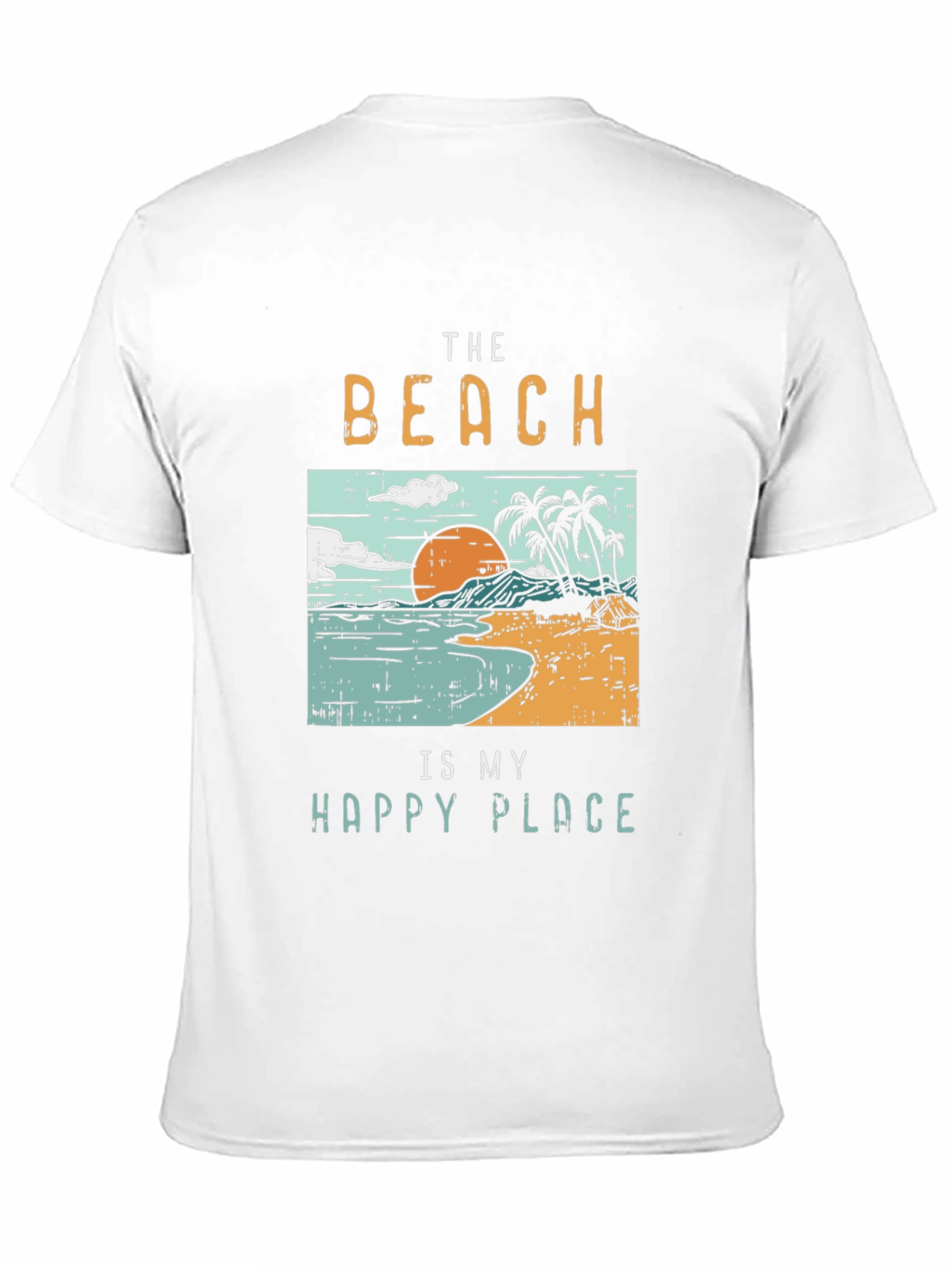 The Beach Is My Happy Place Black Graphic T-Shirt