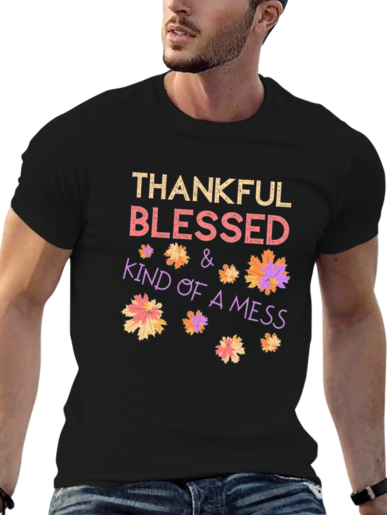 Thankful Blessed Kind of a Mess Graphic Tee