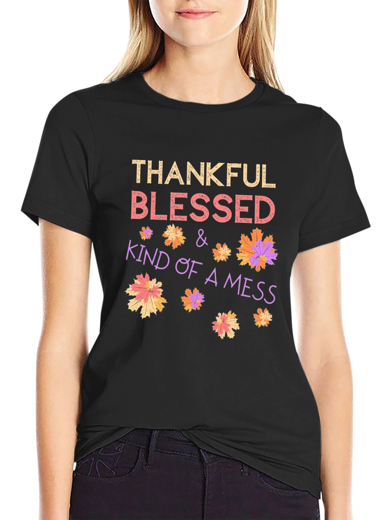 Thankful Blessed Kind of a Mess Graphic Tee