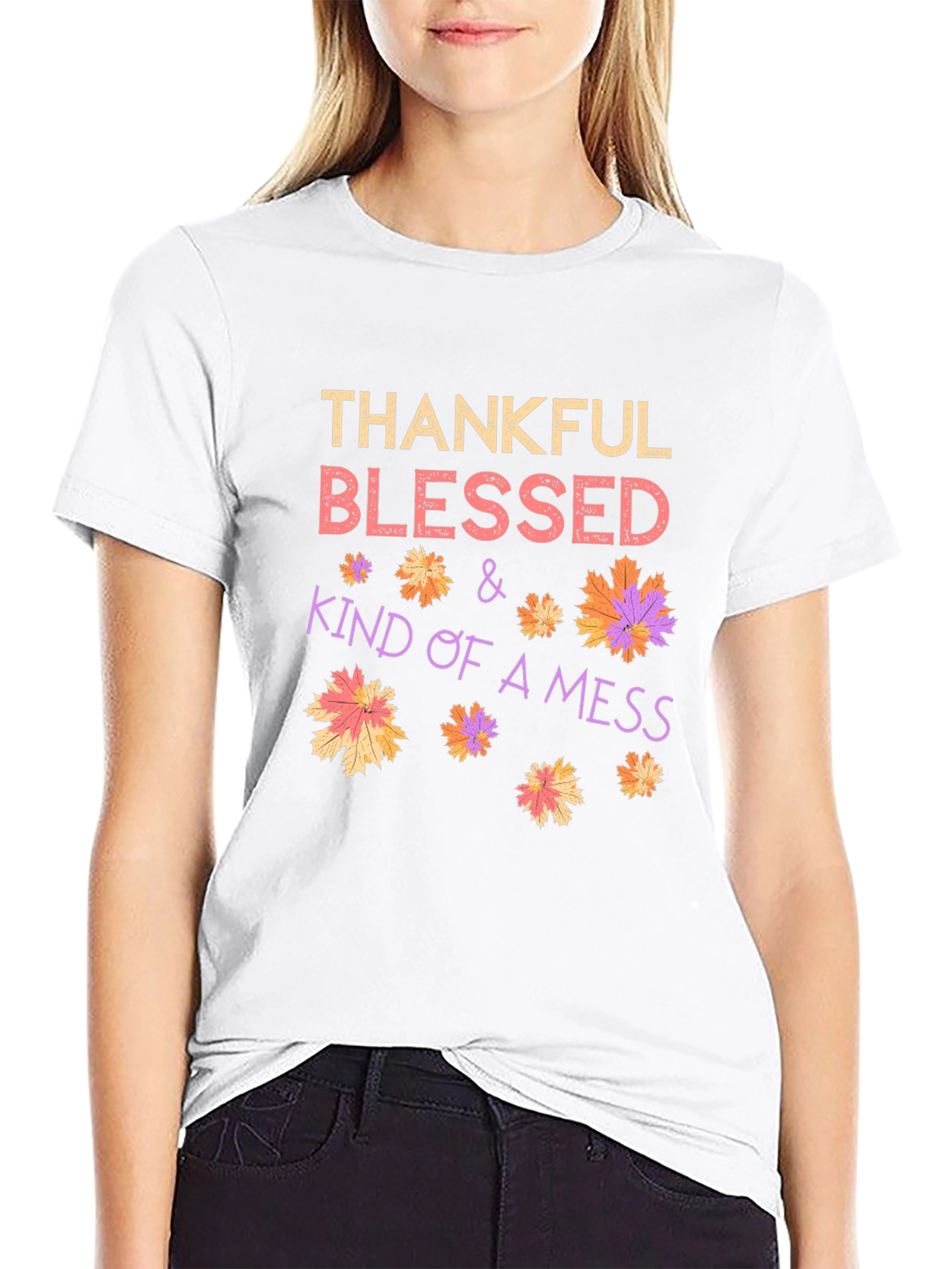 Thankful Blessed Kind of a Mess Graphic Tee