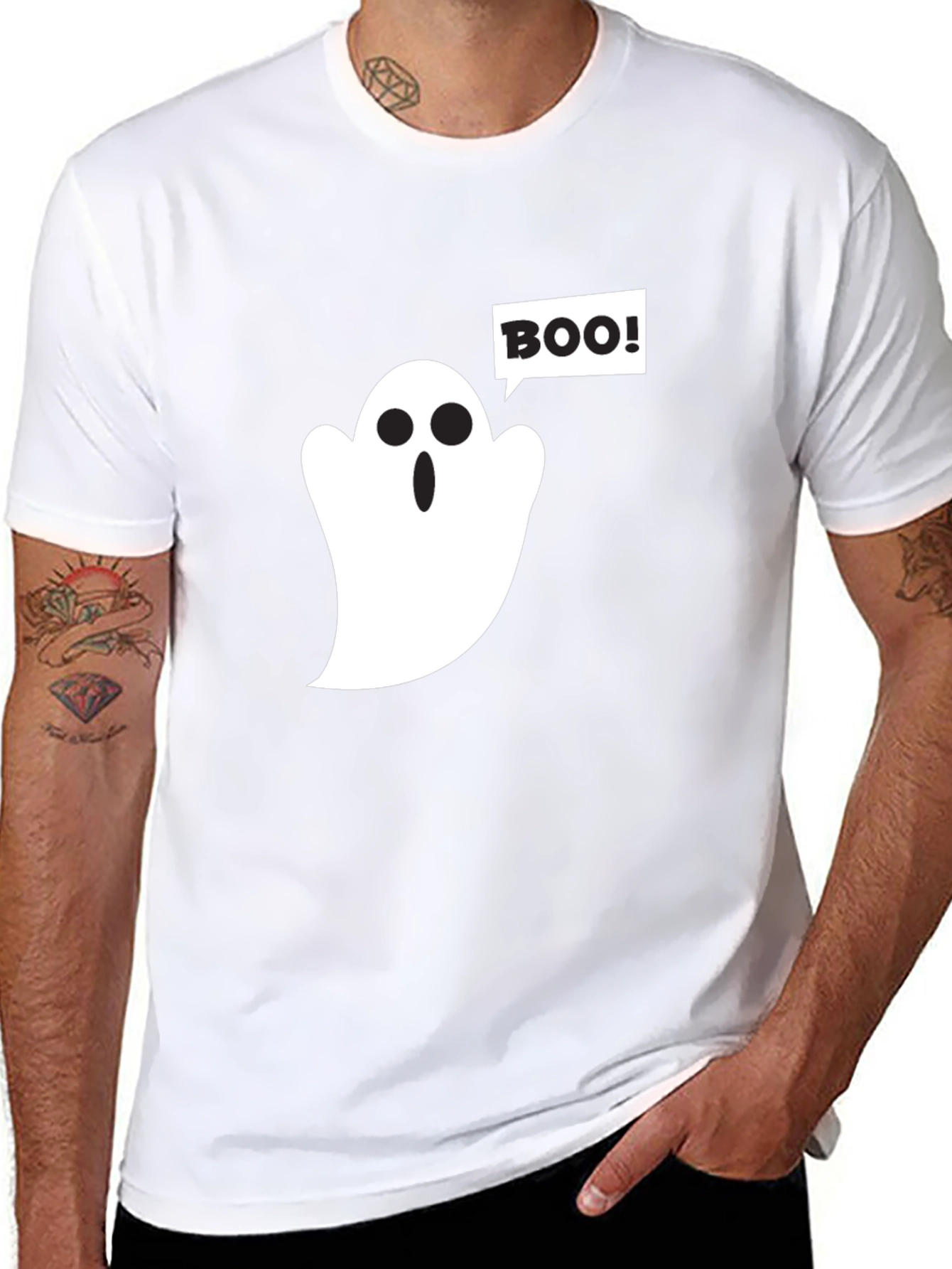 Boo Ghost Graphic Tee - Halloween T-Shirt
