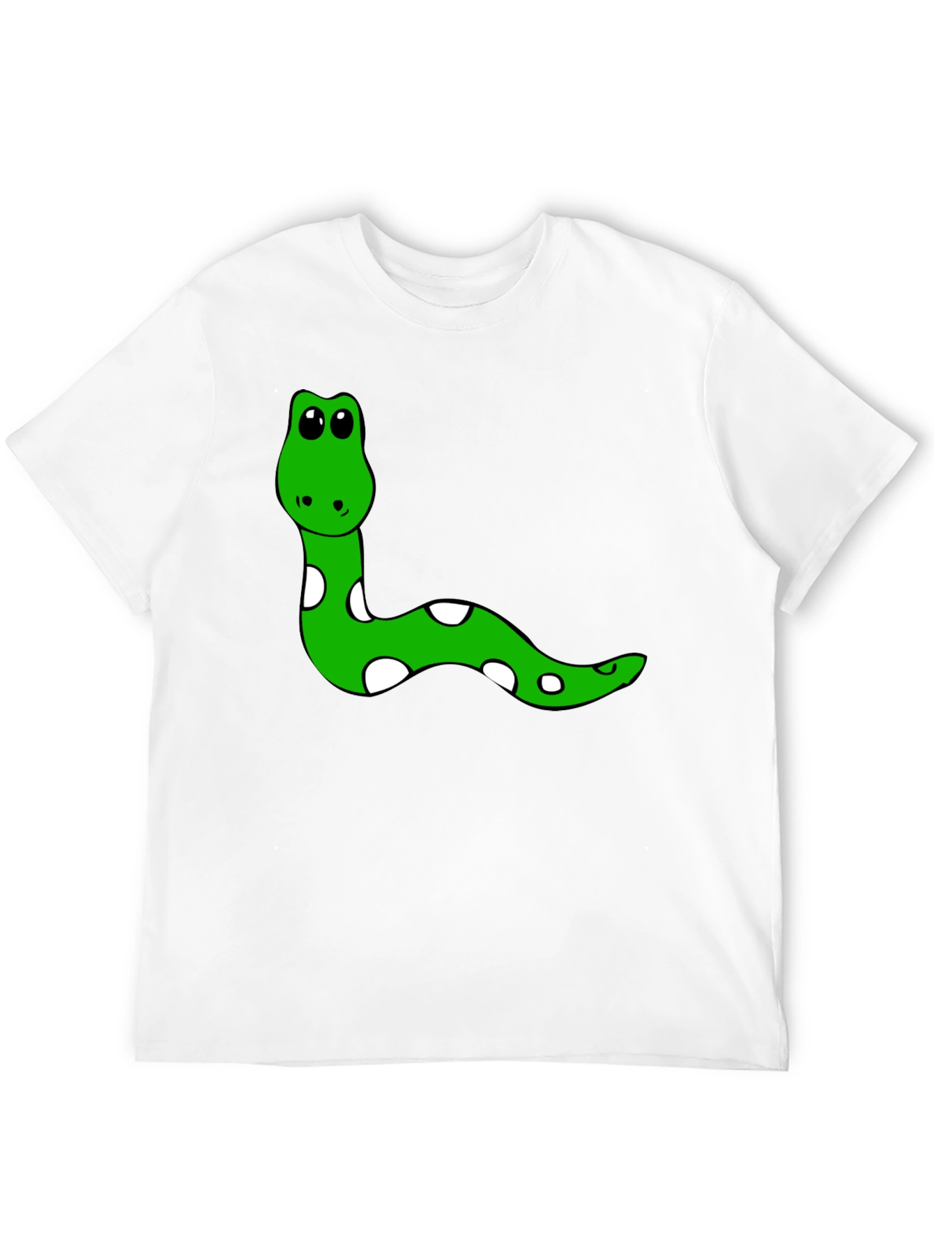 Cute Snake Graphic Tee - Black Cotton T-Shirt