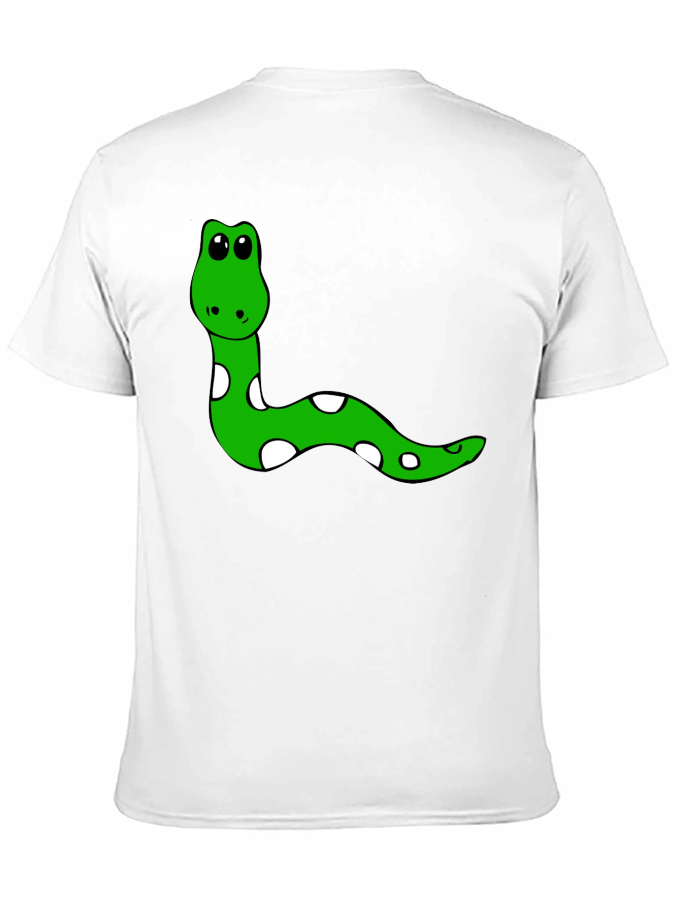 Cute Snake Graphic Tee - Black Cotton T-Shirt