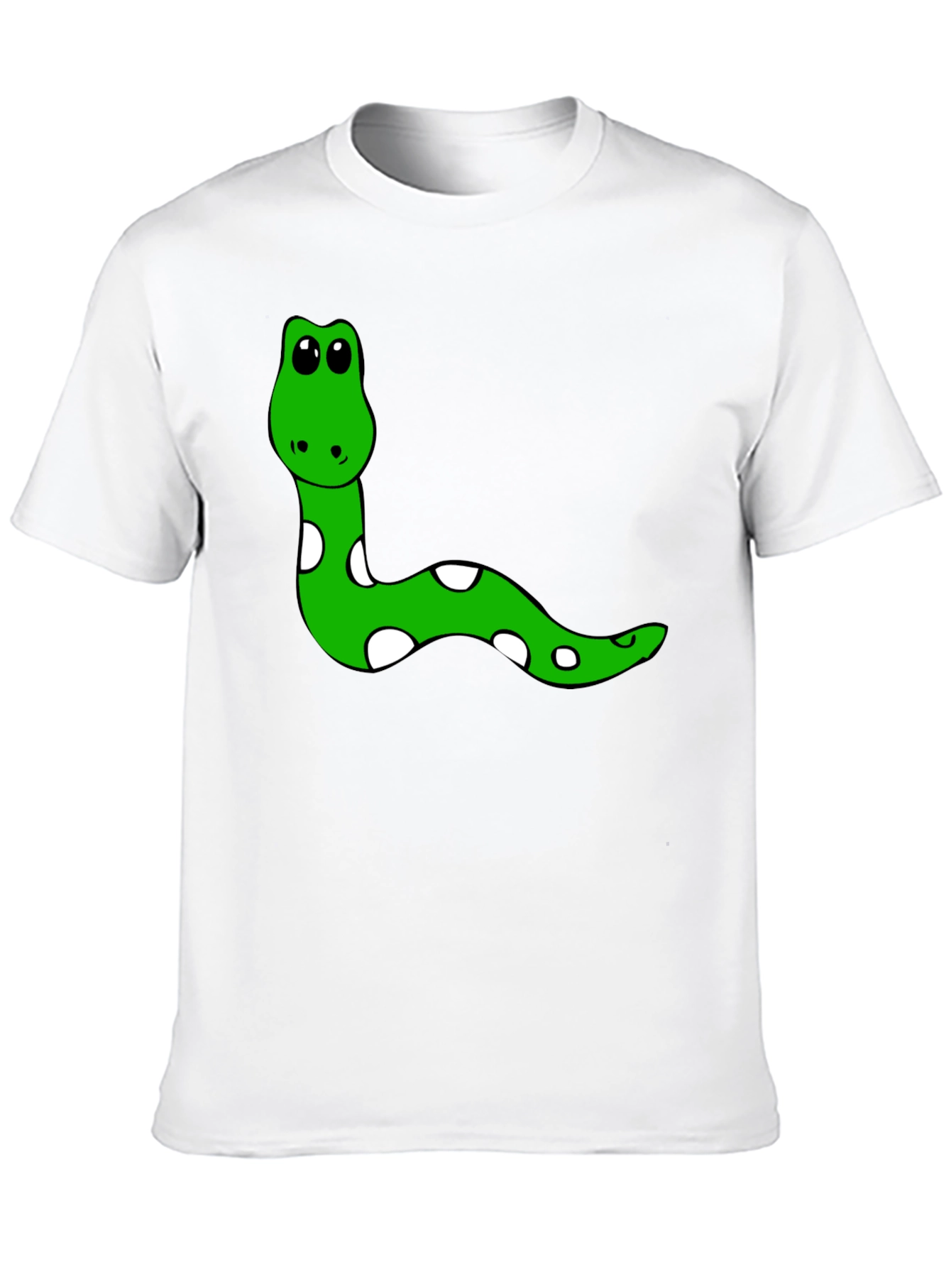 Cute Snake Graphic Tee - Black Cotton T-Shirt