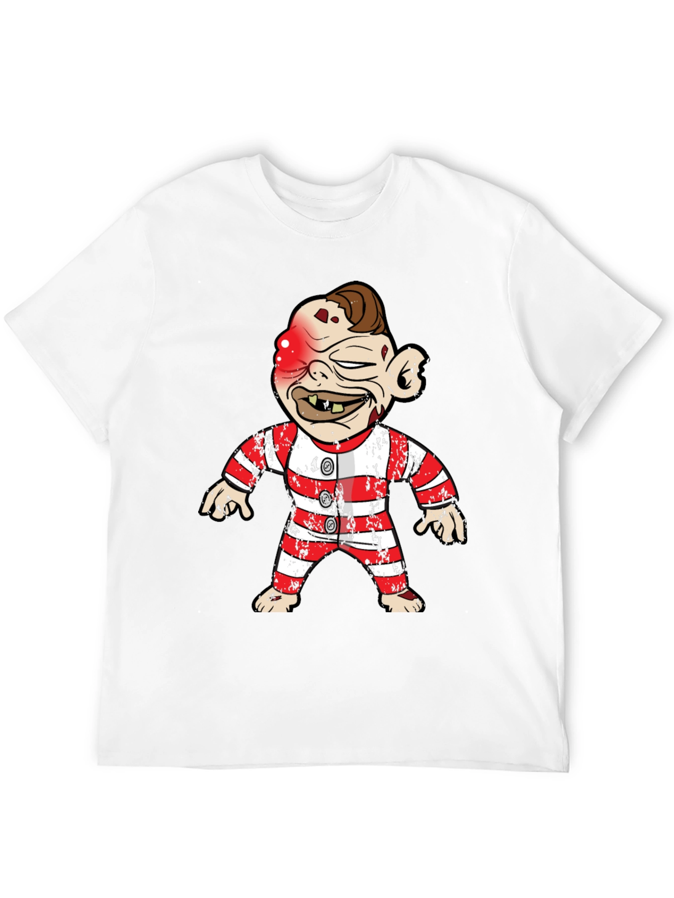 Cartoon Character on Black T-Shirt
