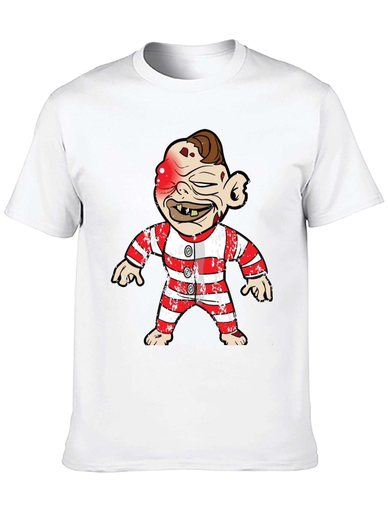 Cartoon Character on Black T-Shirt