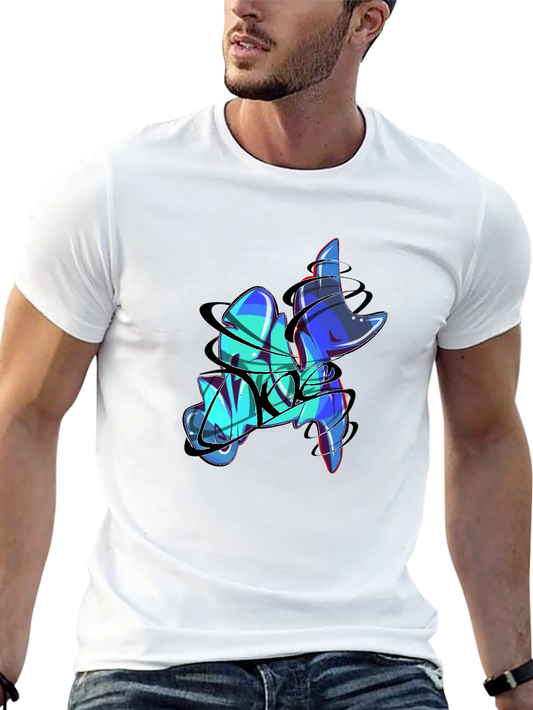 Abstract Graffiti Print Black T-Shirt