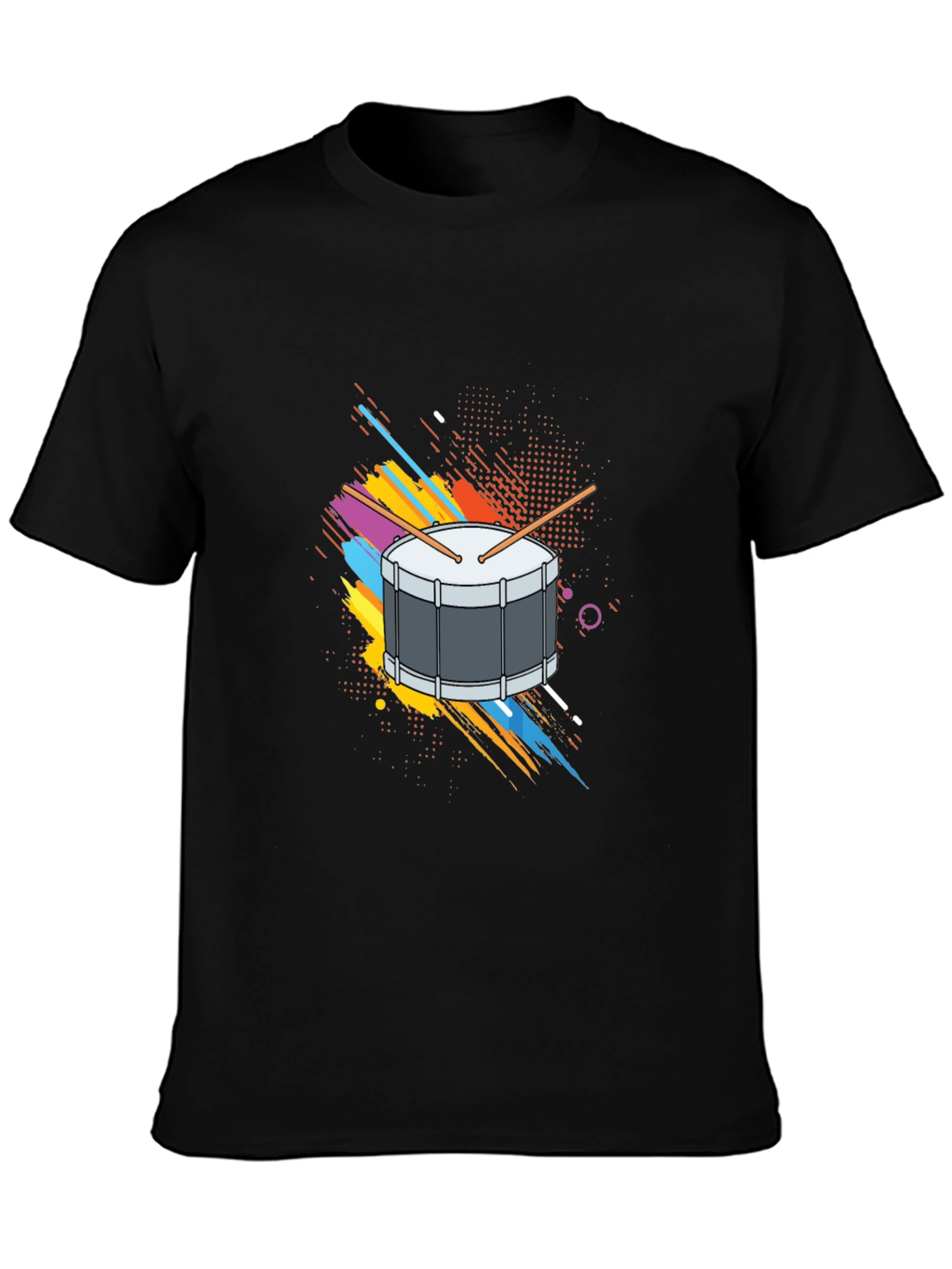 Drum Graphic Black T-Shirt Music Tee