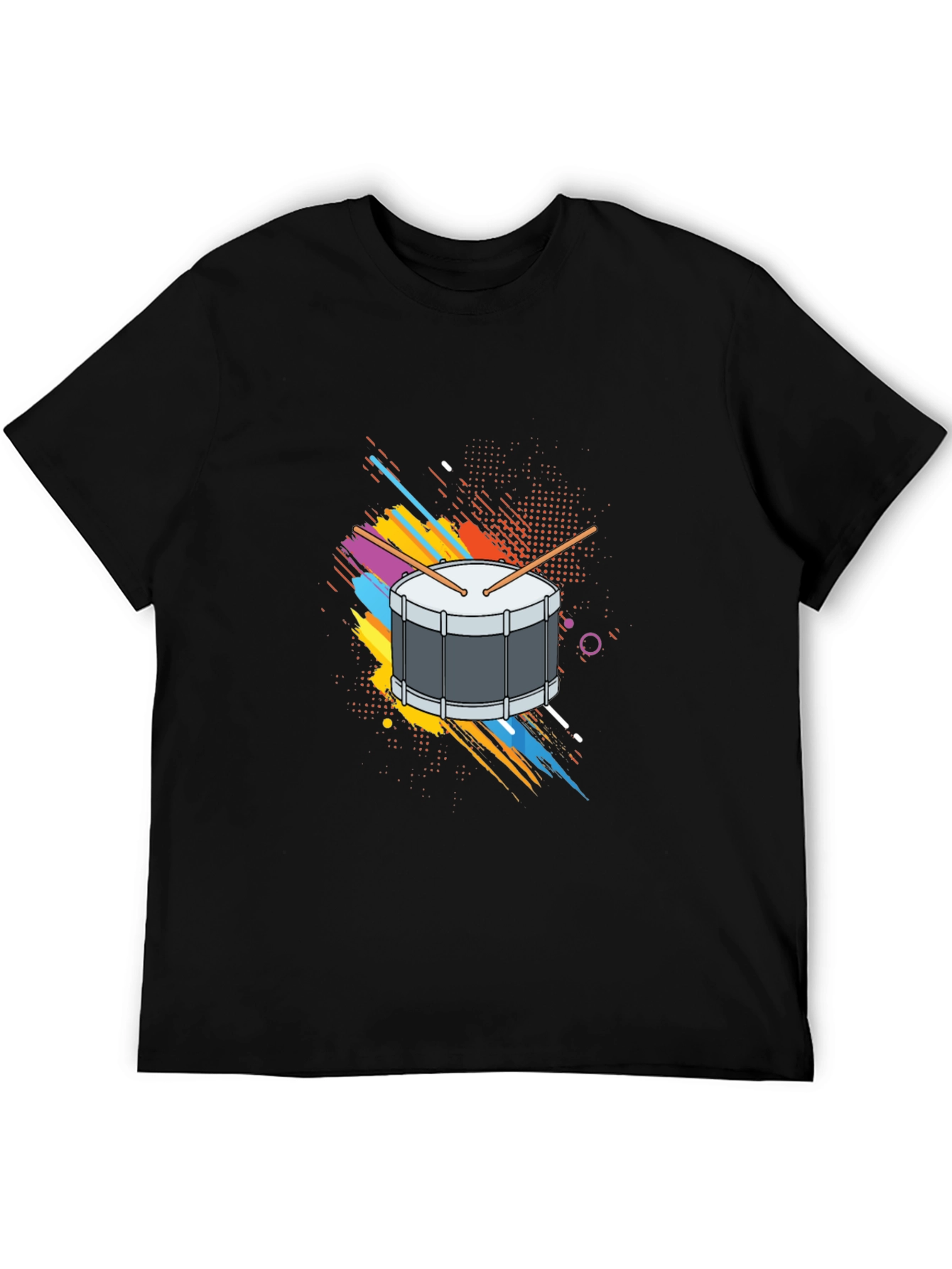 Drum Graphic Black T-Shirt Music Tee