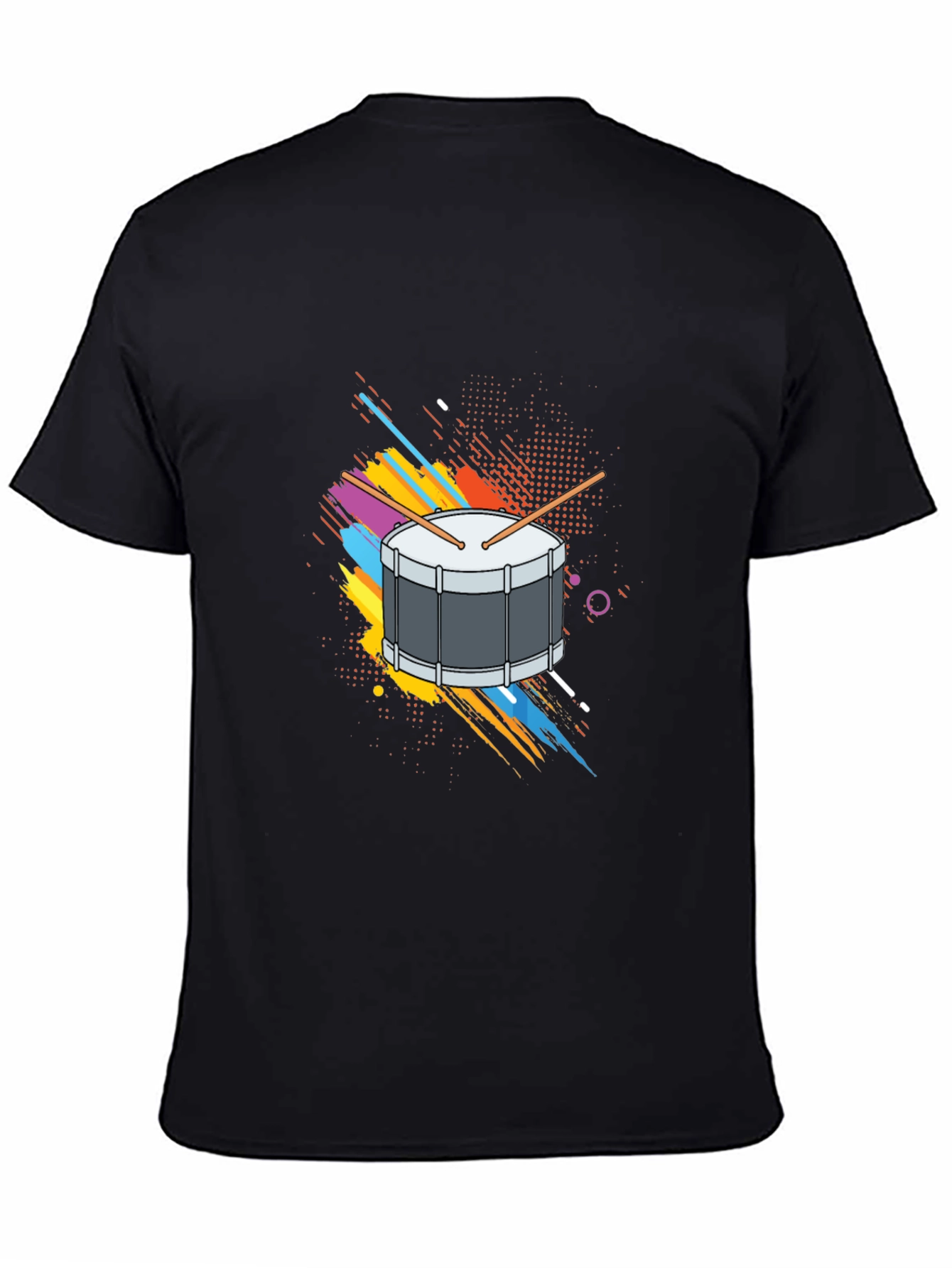 Drum Graphic Black T-Shirt Music Tee