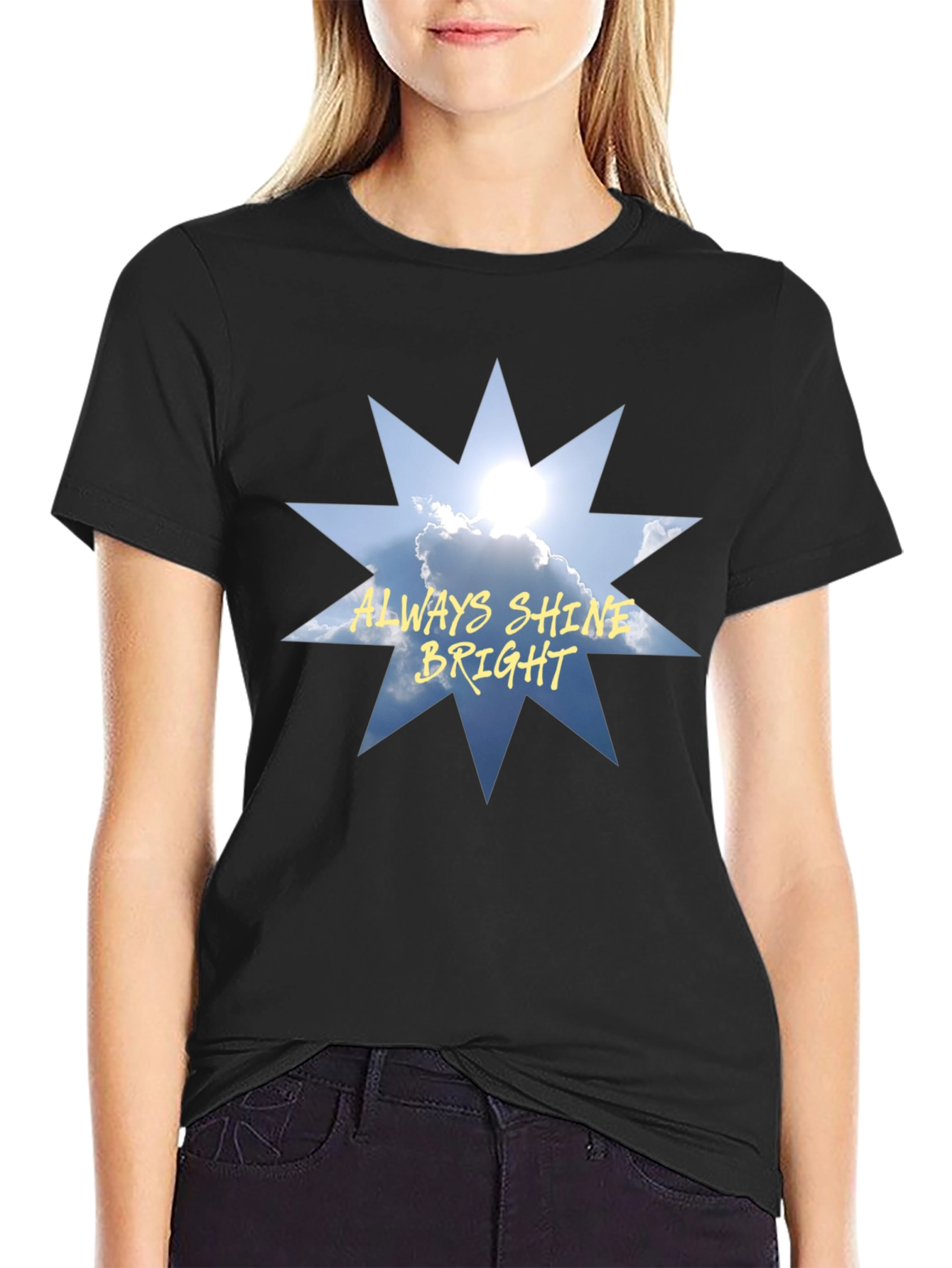 Always Shine Bright Graphic Tee - Black