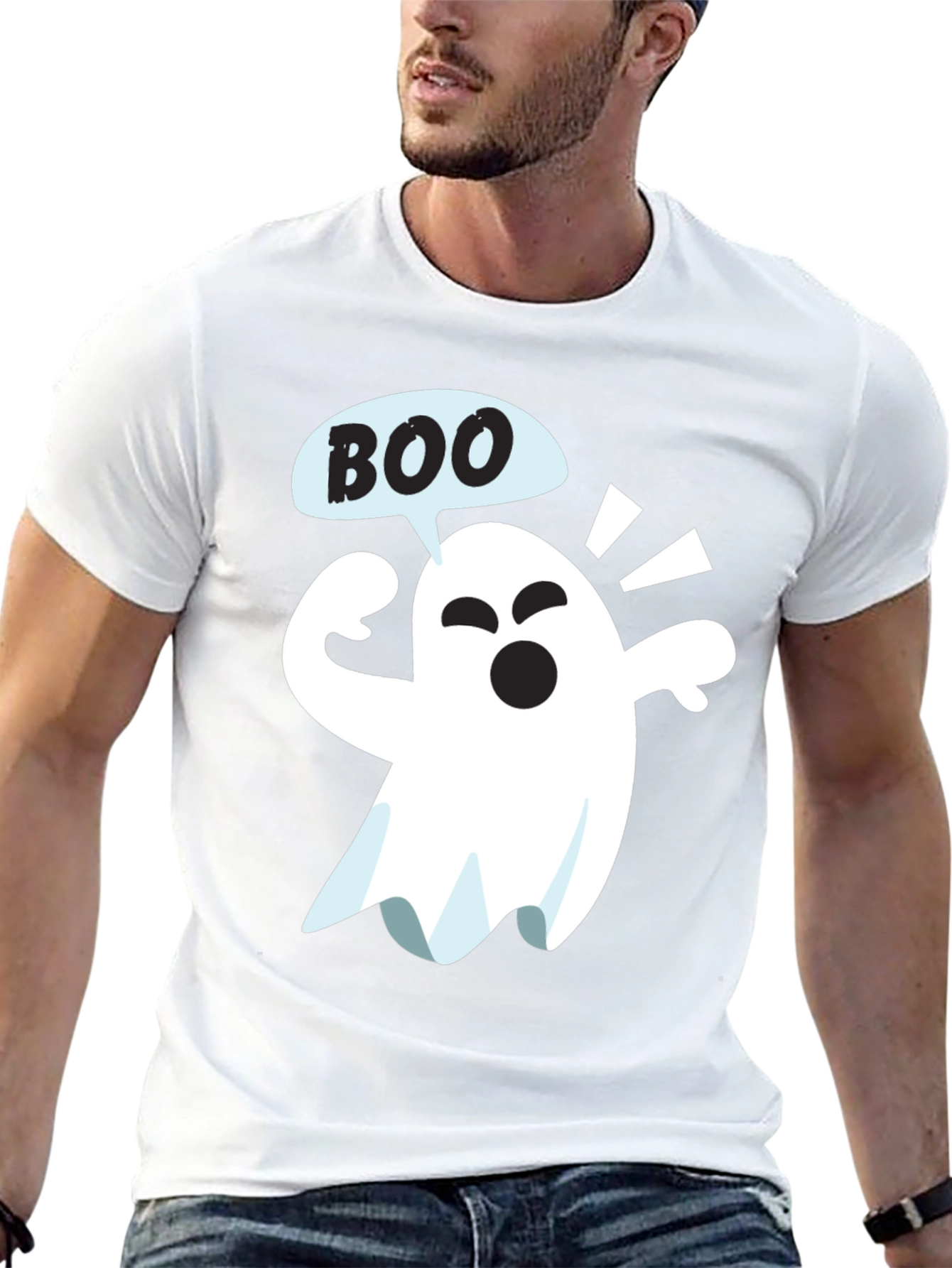 Boo Ghost Graphic Tee - Halloween Fun!