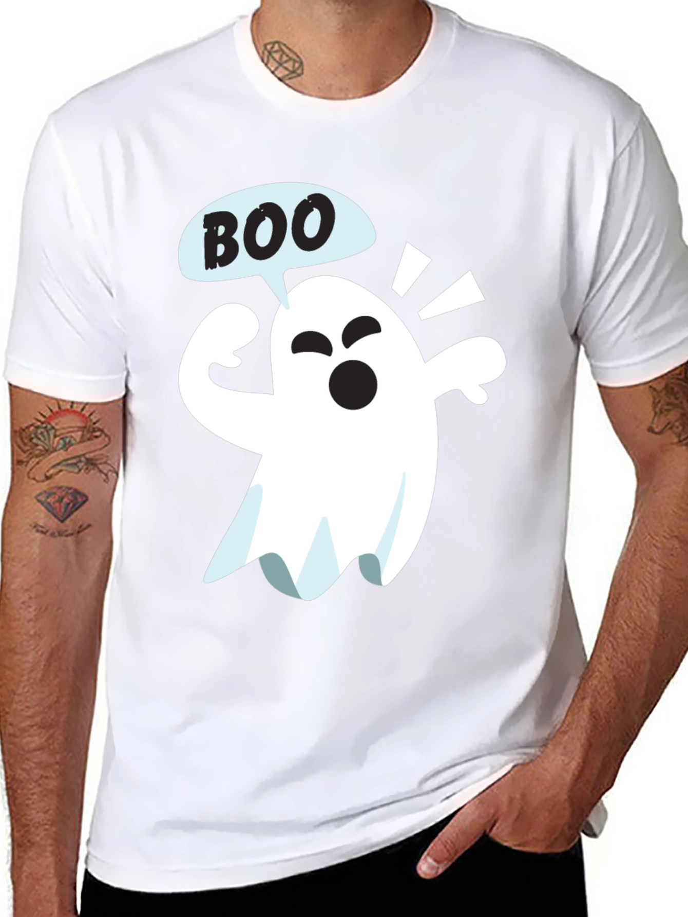 Boo Ghost Graphic Tee - Halloween Fun!