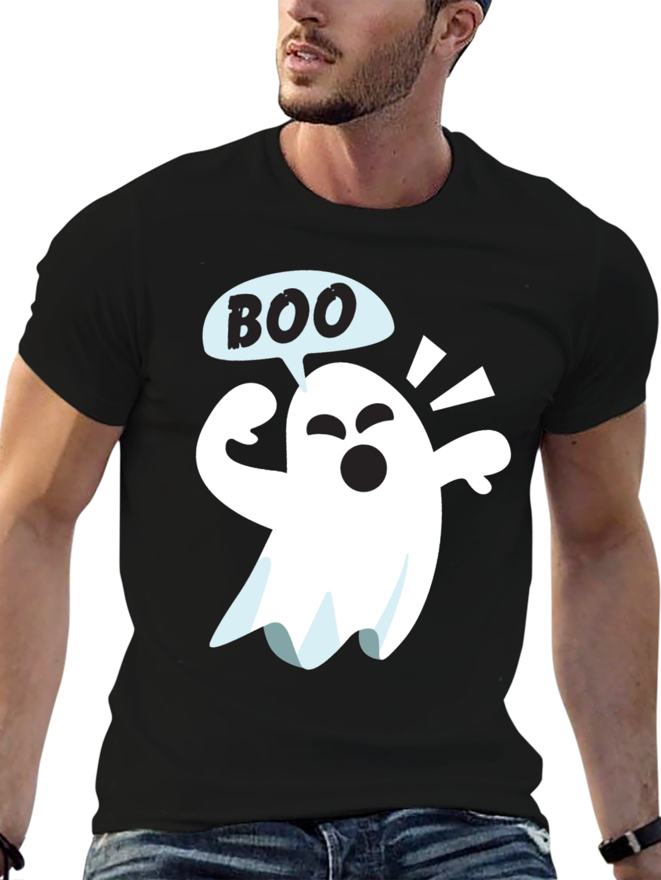 Boo Ghost Graphic Tee - Halloween Fun!
