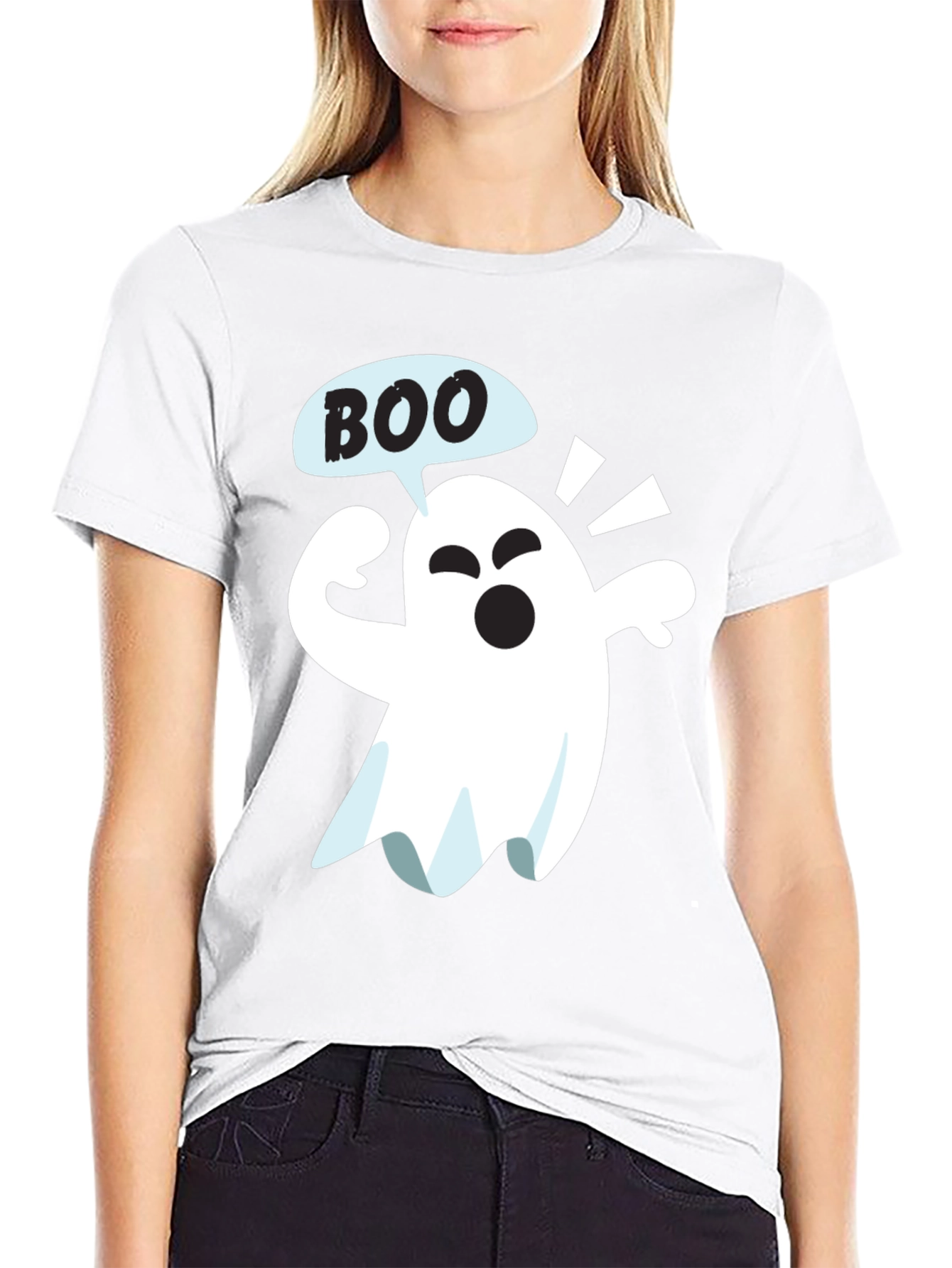 Boo Ghost Graphic Tee - Halloween Fun!