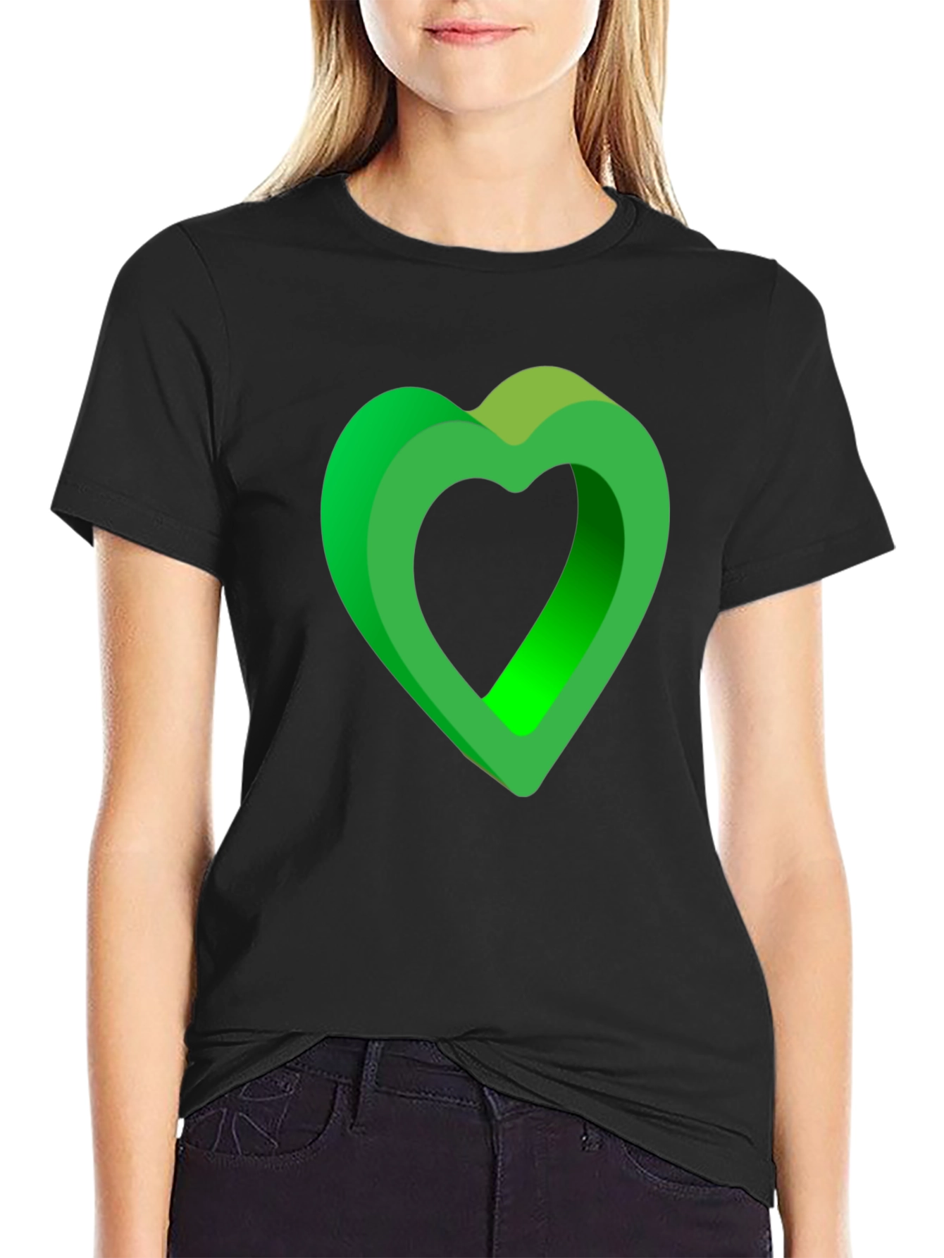 Green Heart Graphic T-Shirt - Stylish Casual Wear