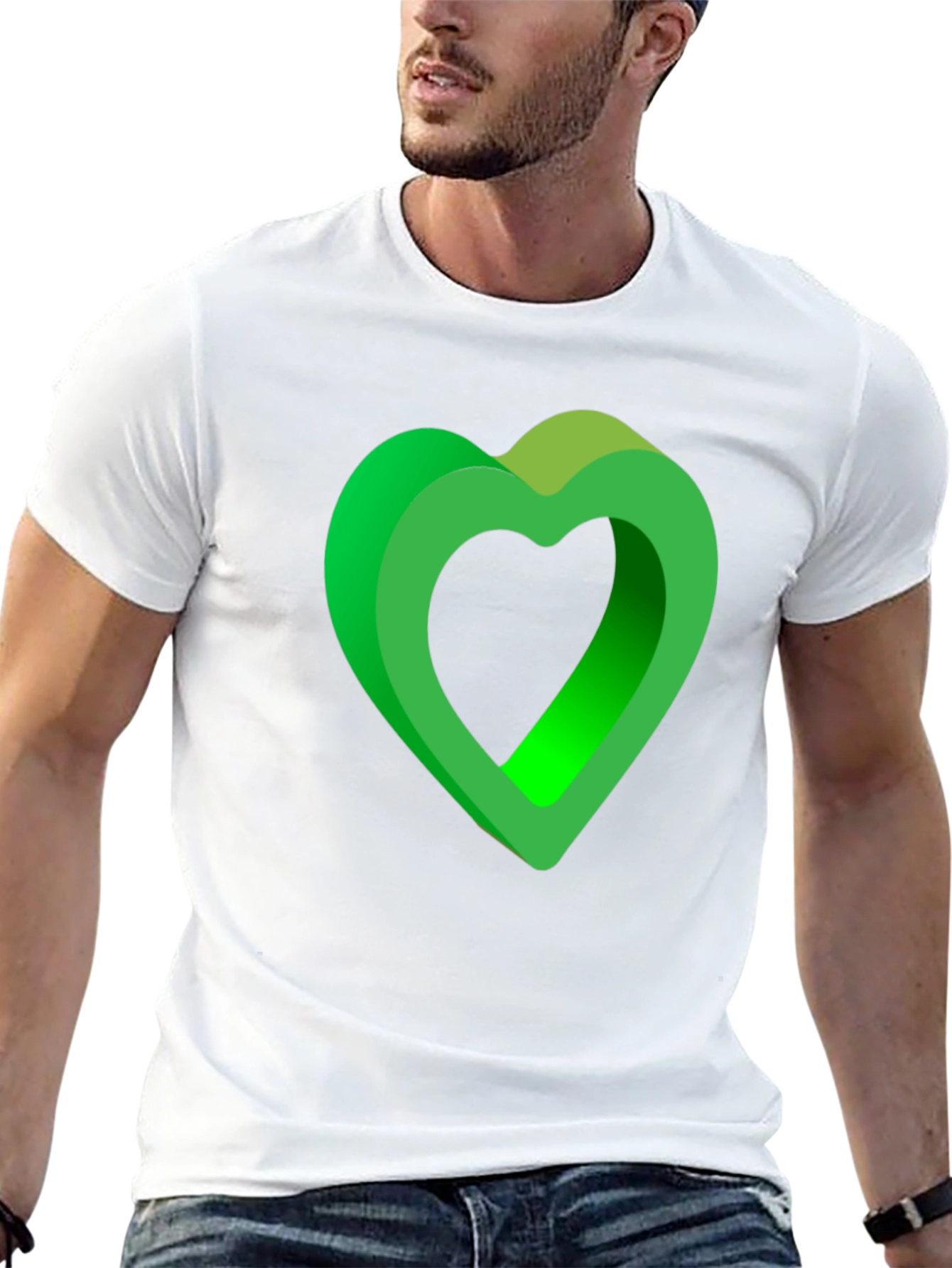 Green Heart Graphic T-Shirt - Stylish Casual Wear
