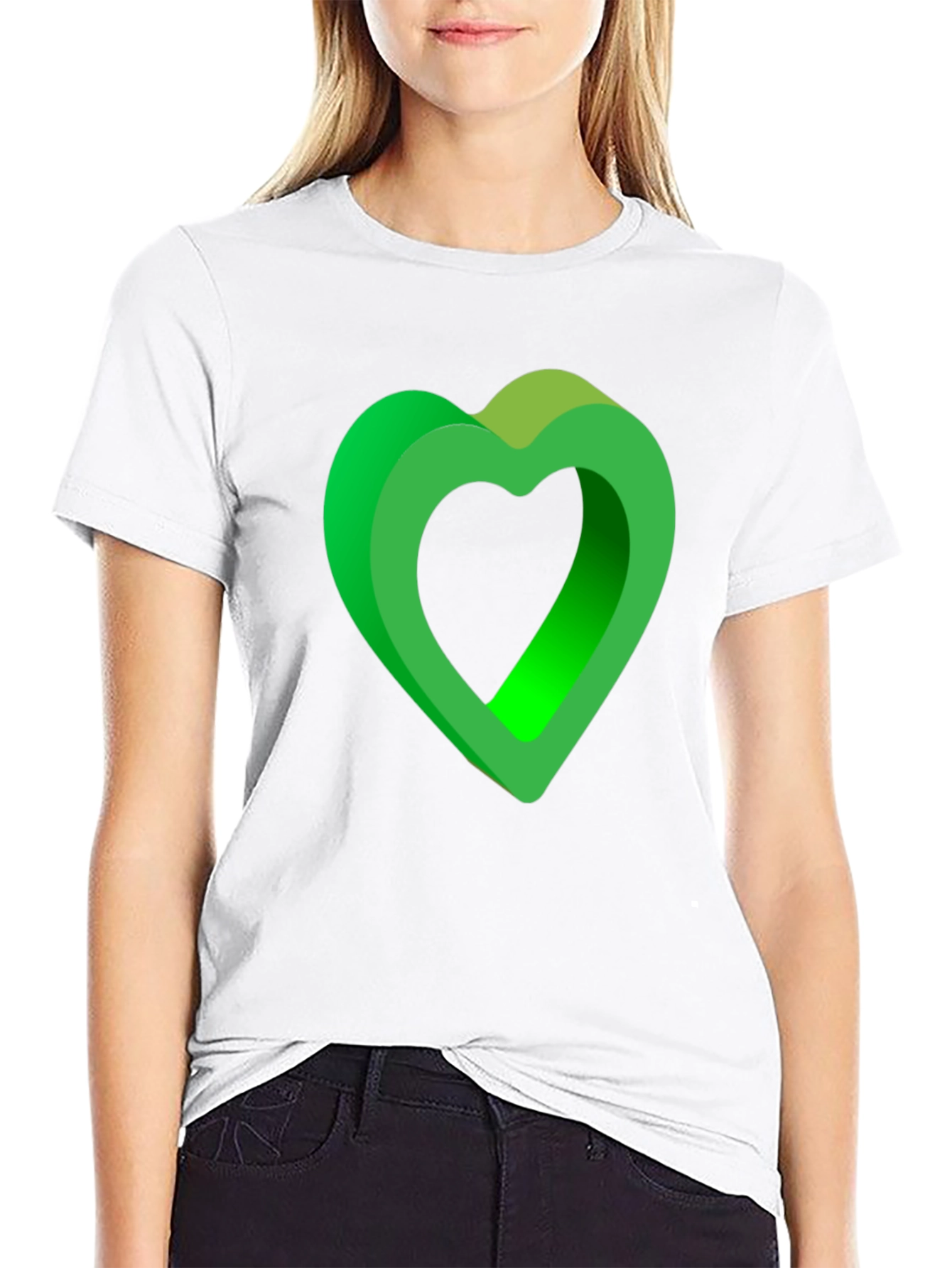 Green Heart Graphic T-Shirt - Stylish Casual Wear